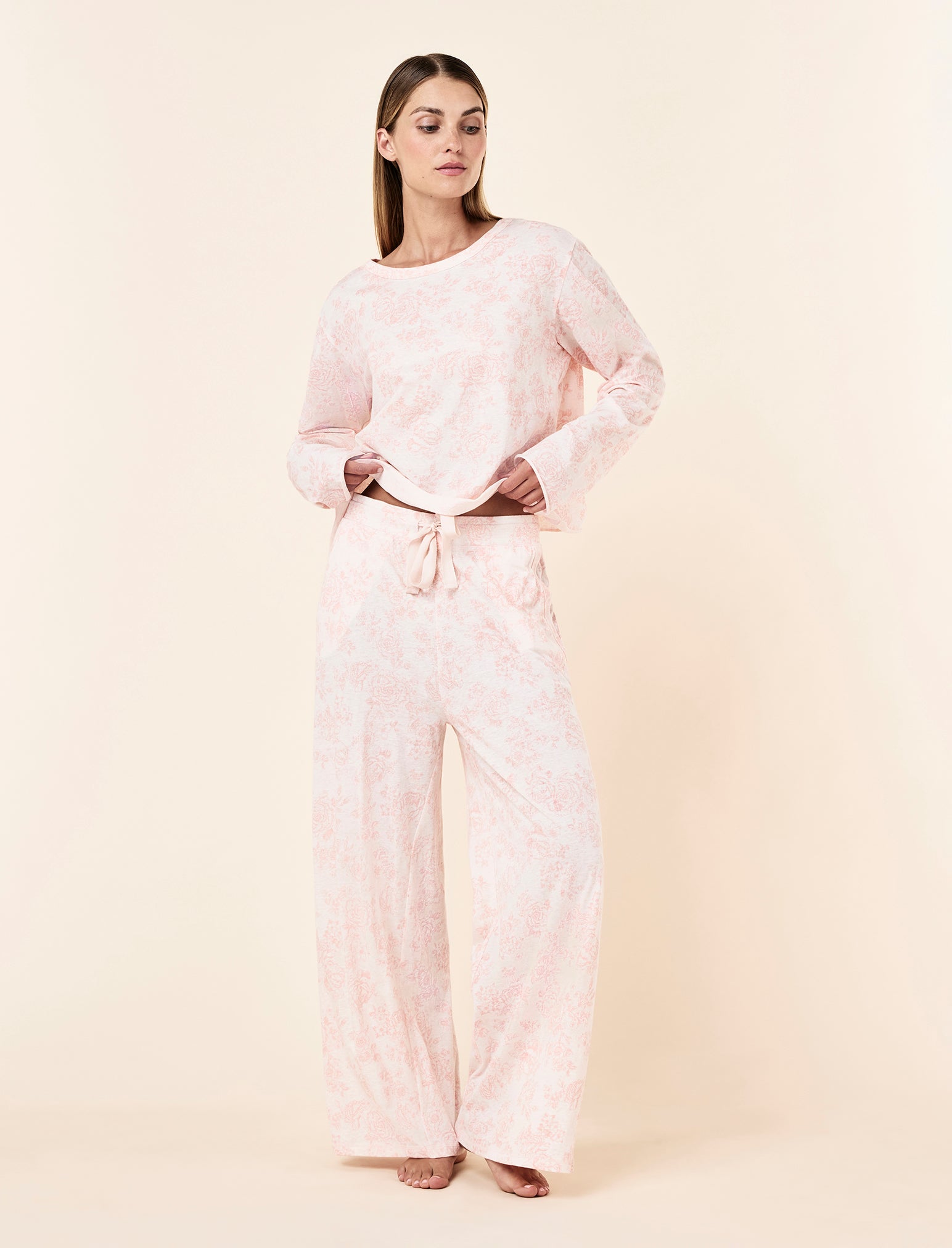 Nostalgia Organic Cotton Long Sleeve Tee & Straight Leg Pant