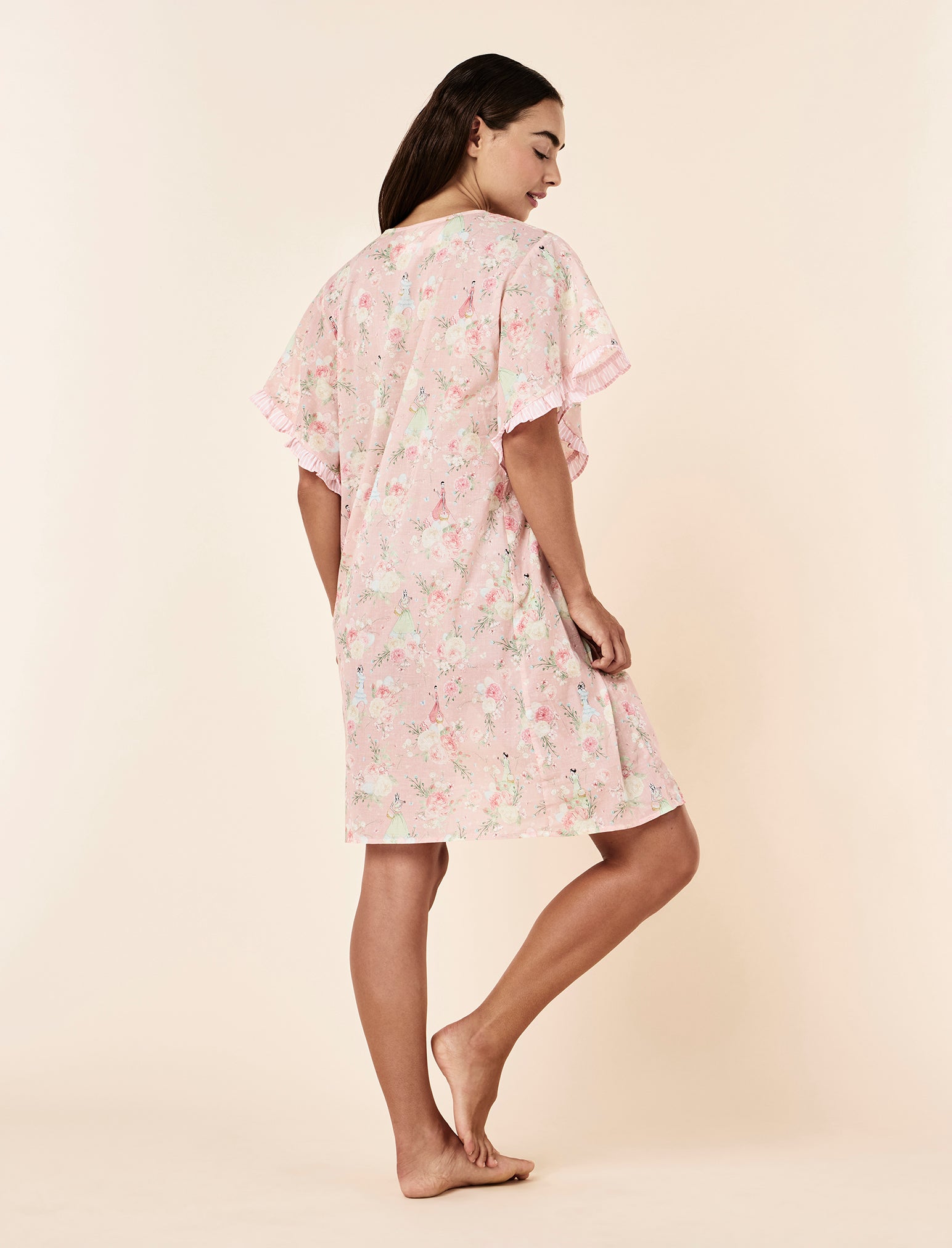 Blush Baskets Frill Midi Nightie