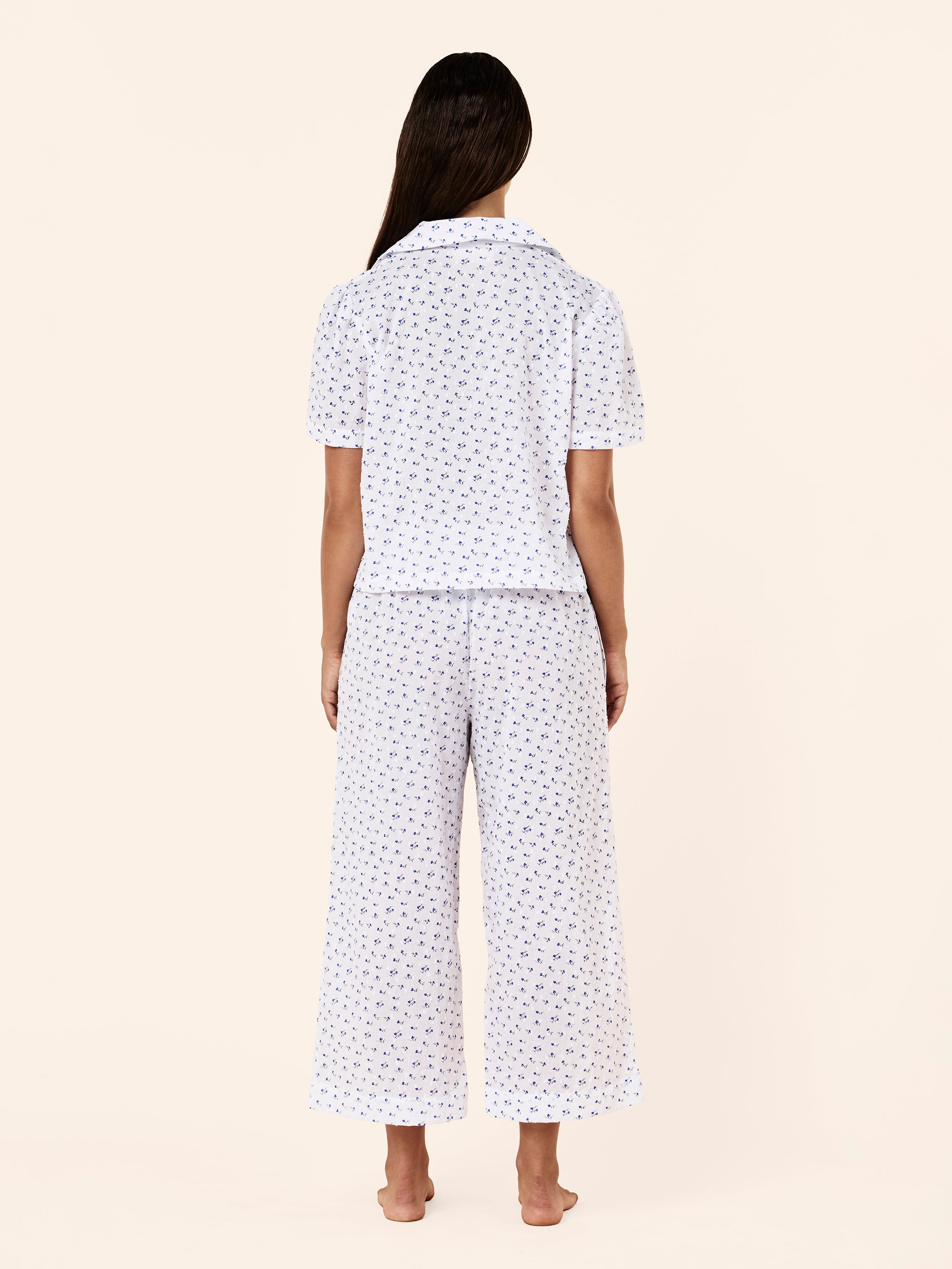 Swiss Dot Short Sleeve Crop PJ Set