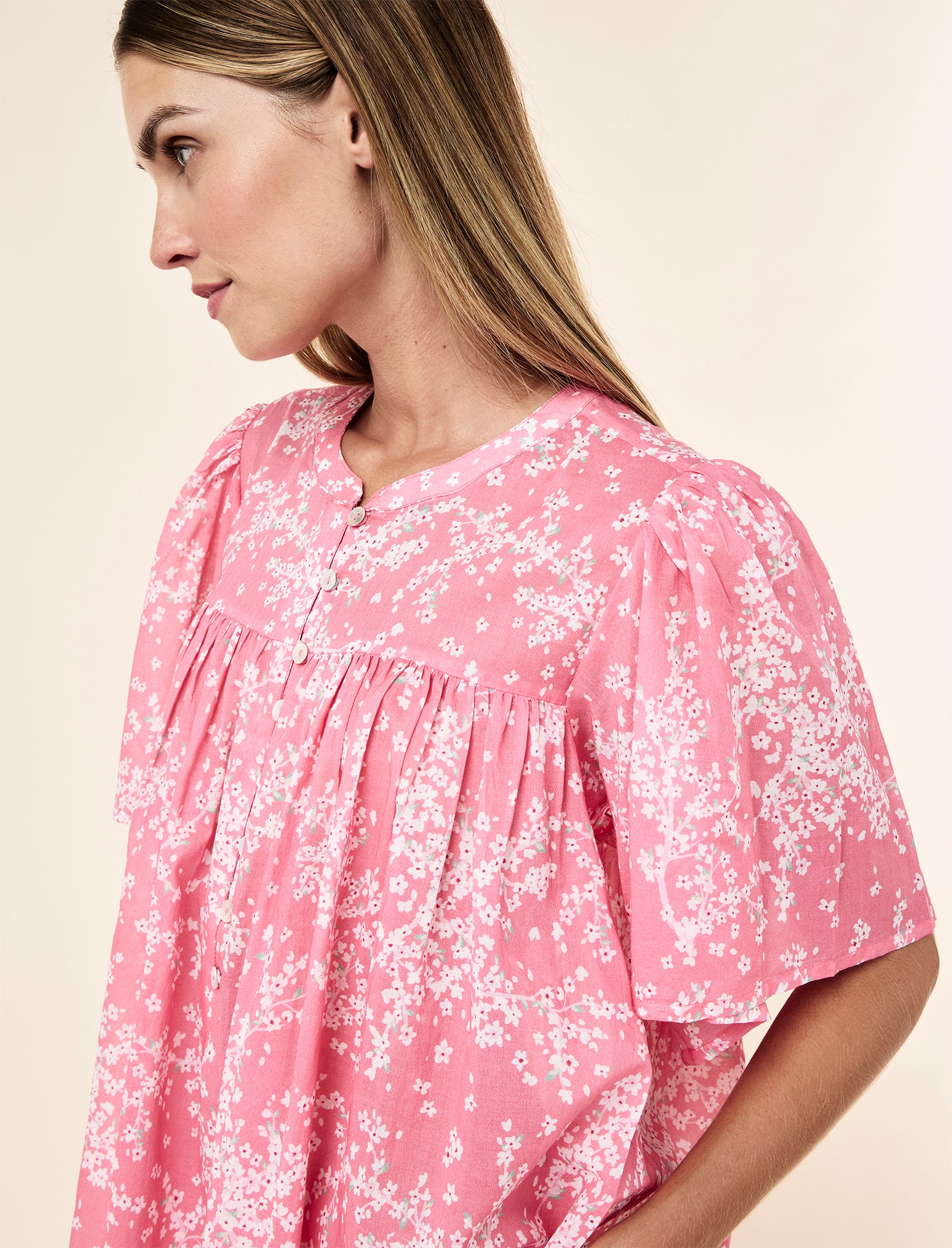 Cheri Blossom Gathered Nightgown