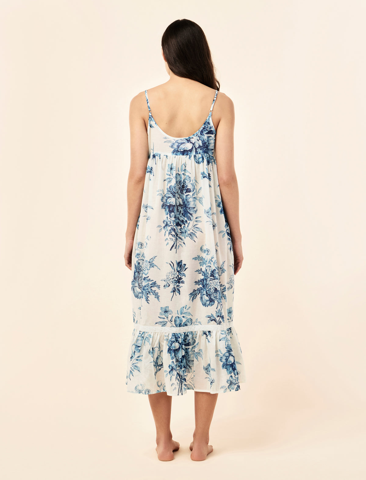 Karen Walker Romantic Floral Lace Insert Nightgown
