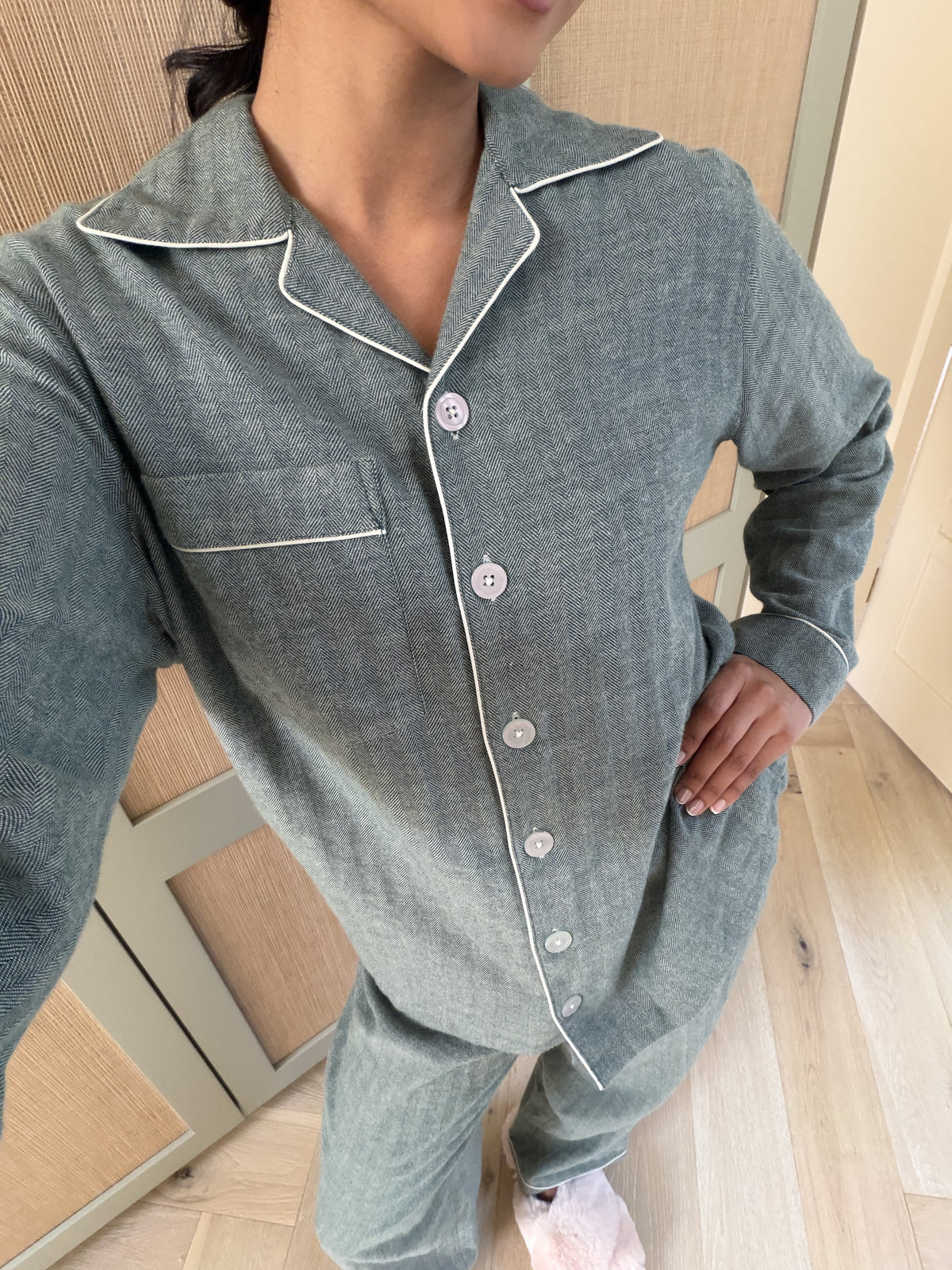 Super Soft Brushed Herringbone PJ Set