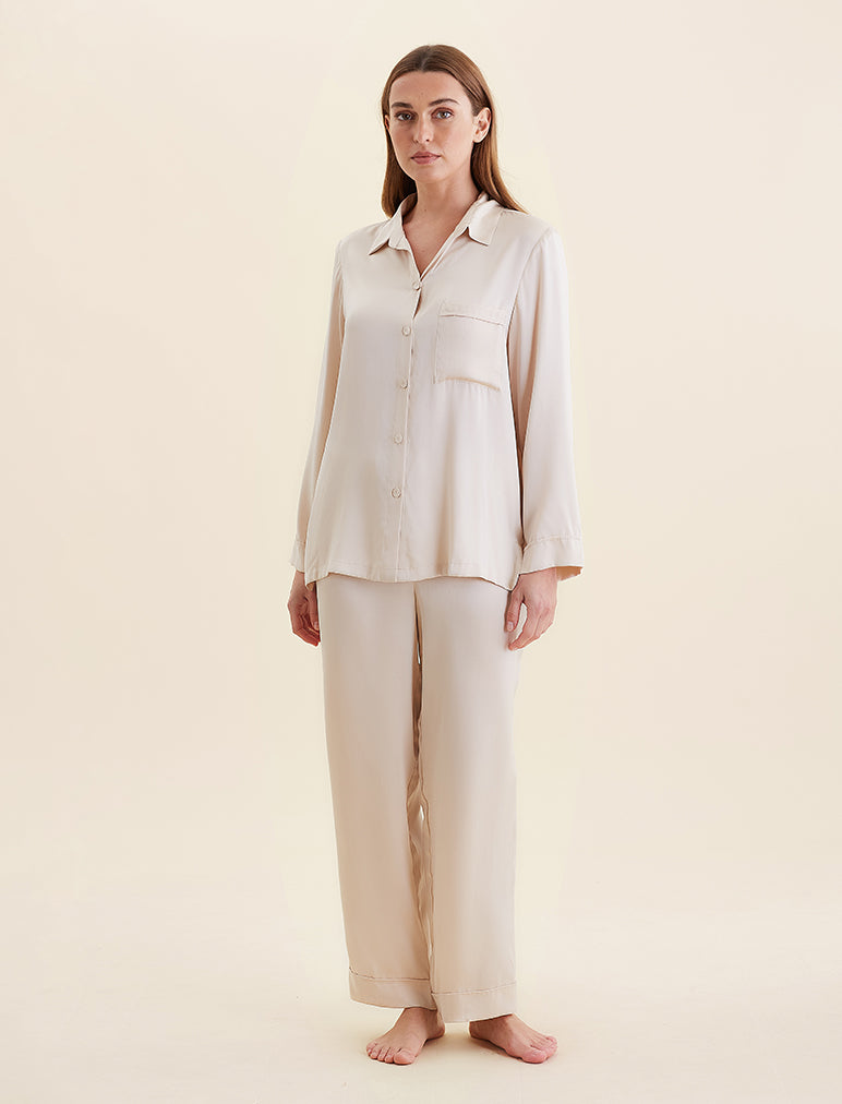 Audrey Washable Silk Full Length PJ Set