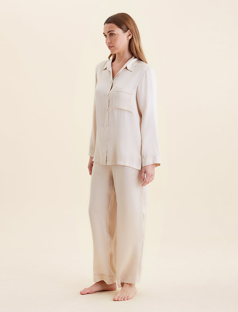 Audrey Washable Silk Full Length PJ Set