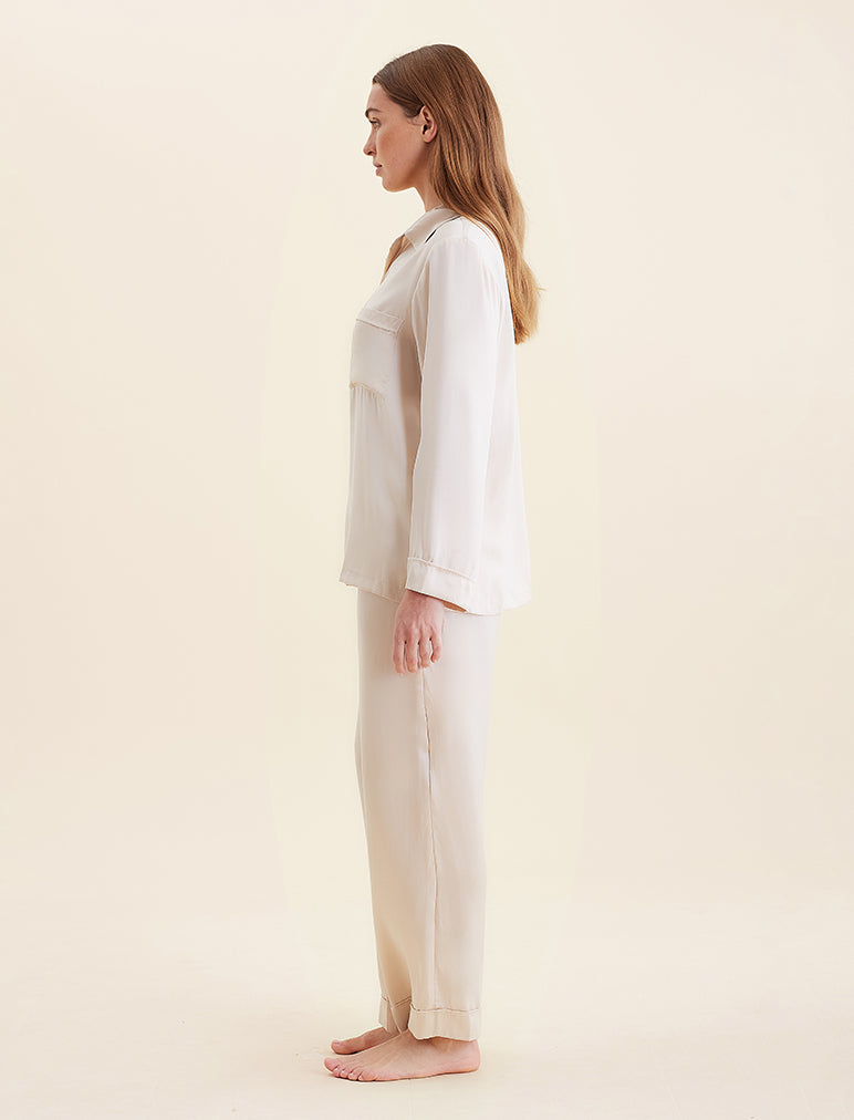 Audrey Washable Silk Full Length PJ Set