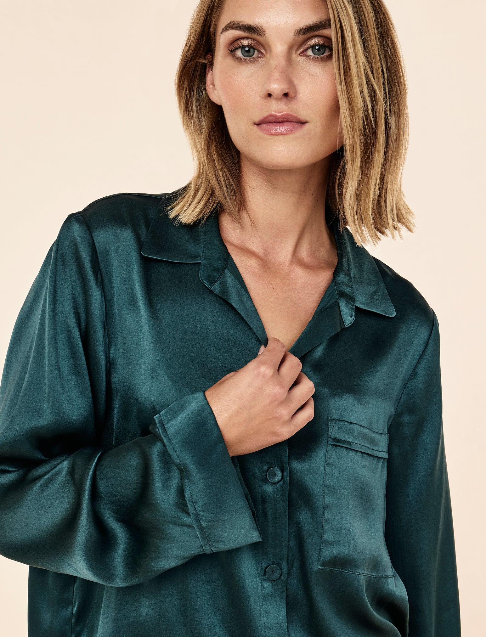 Audrey Washable Silk Full Length PJ Set