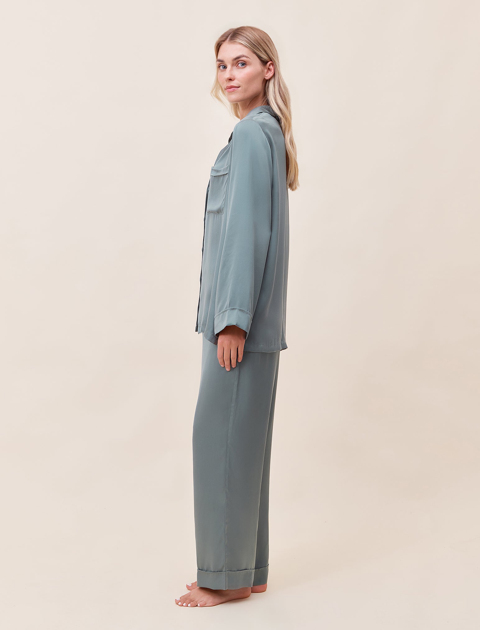 Audrey Washable Silk Full Length PJ Set