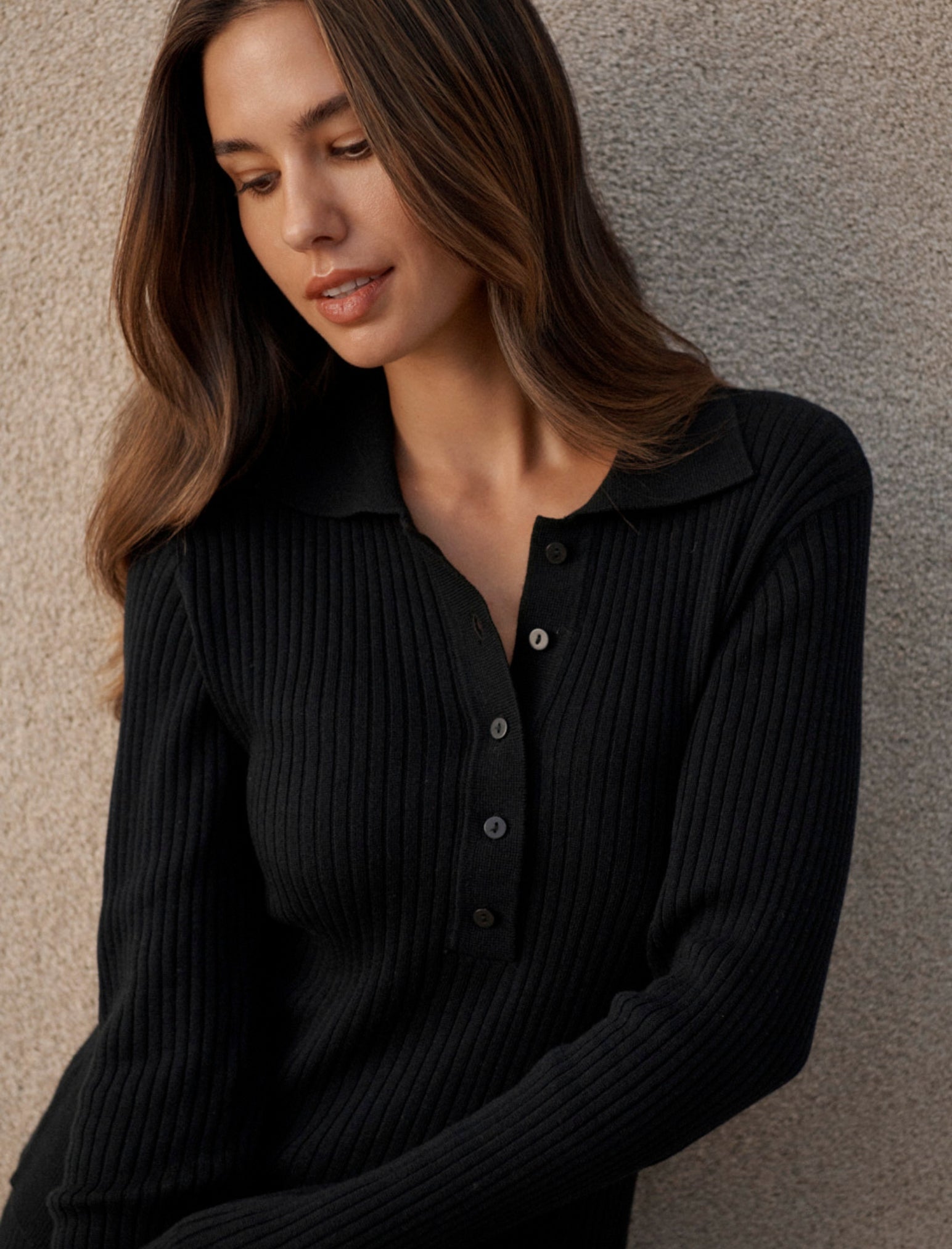 Colette Cosy Cotton Silk Rib Long Sleeve Top & Legging Set