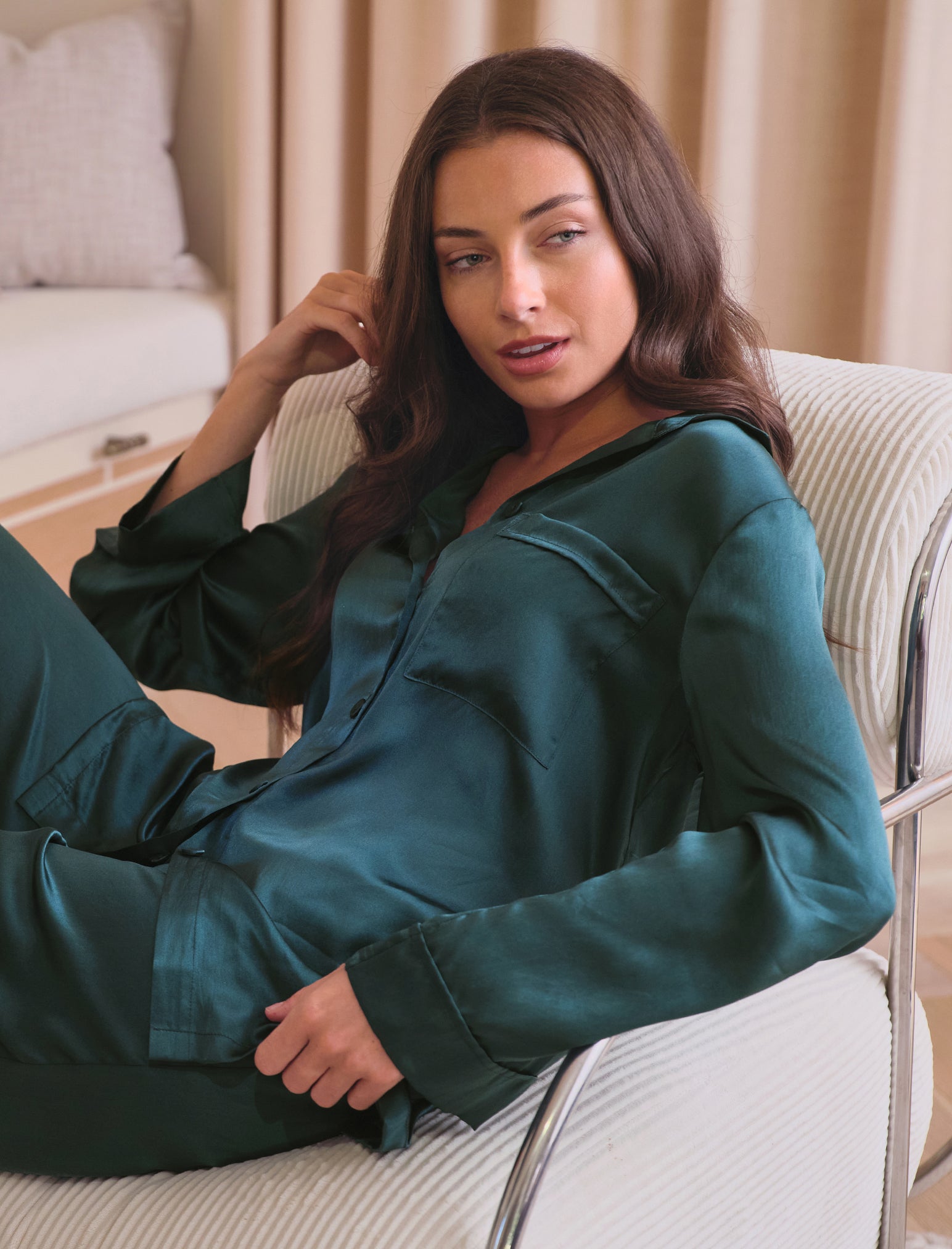 Audrey Washable Silk Full Length PJ
