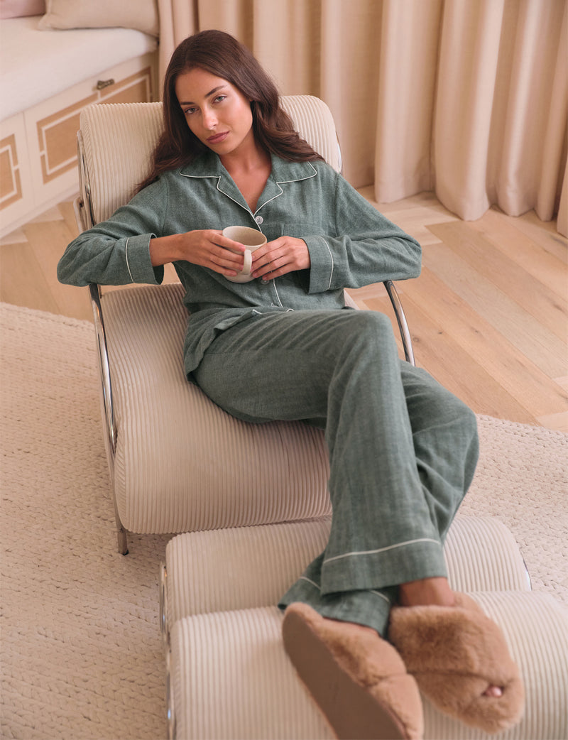 Super Soft Brushed Herringbone PJ Set