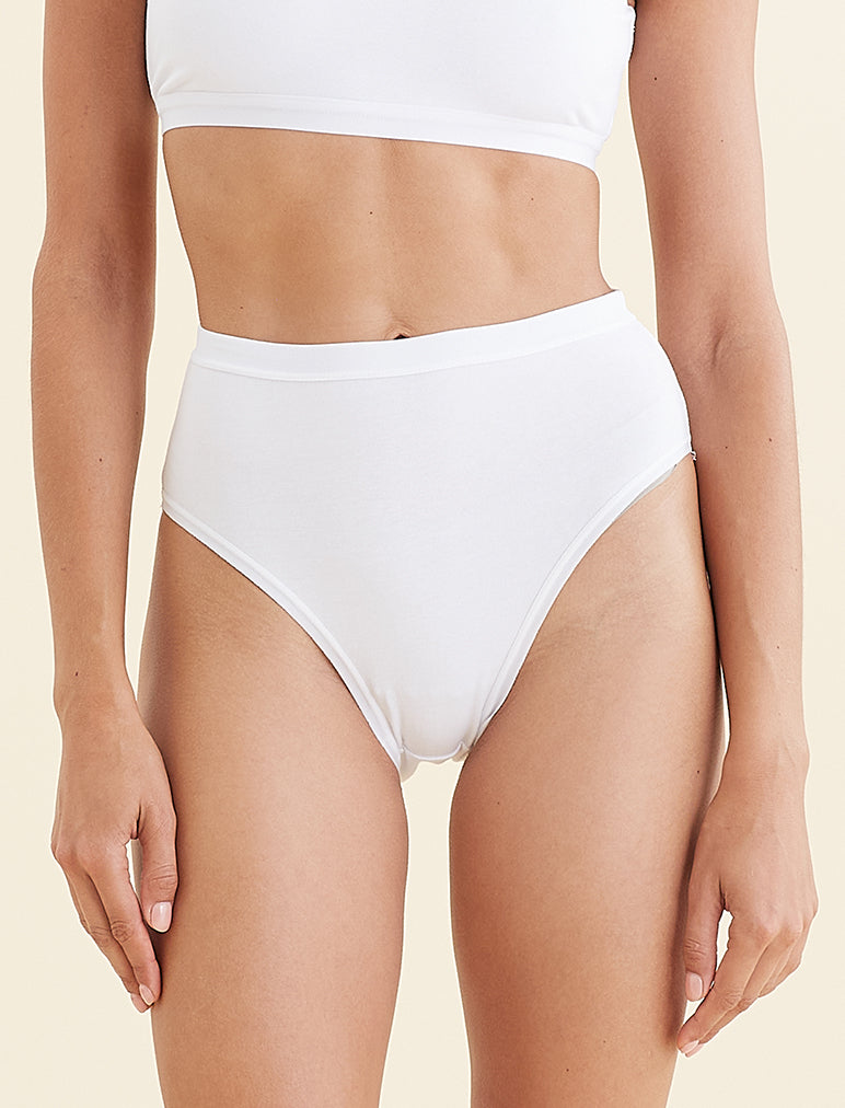 High Cut Off White Brief Panty