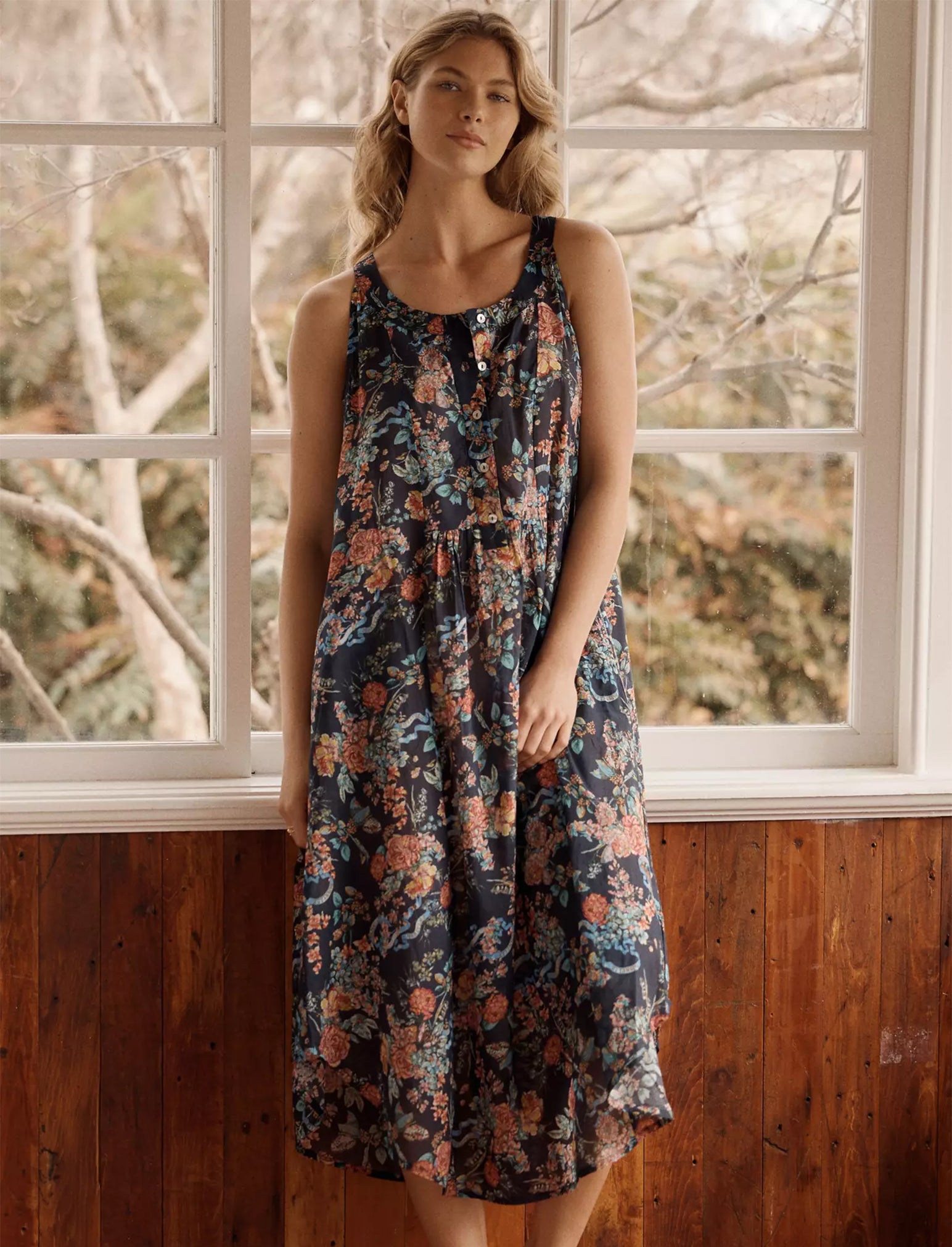 Layla Panel Front Maxi Nightgown