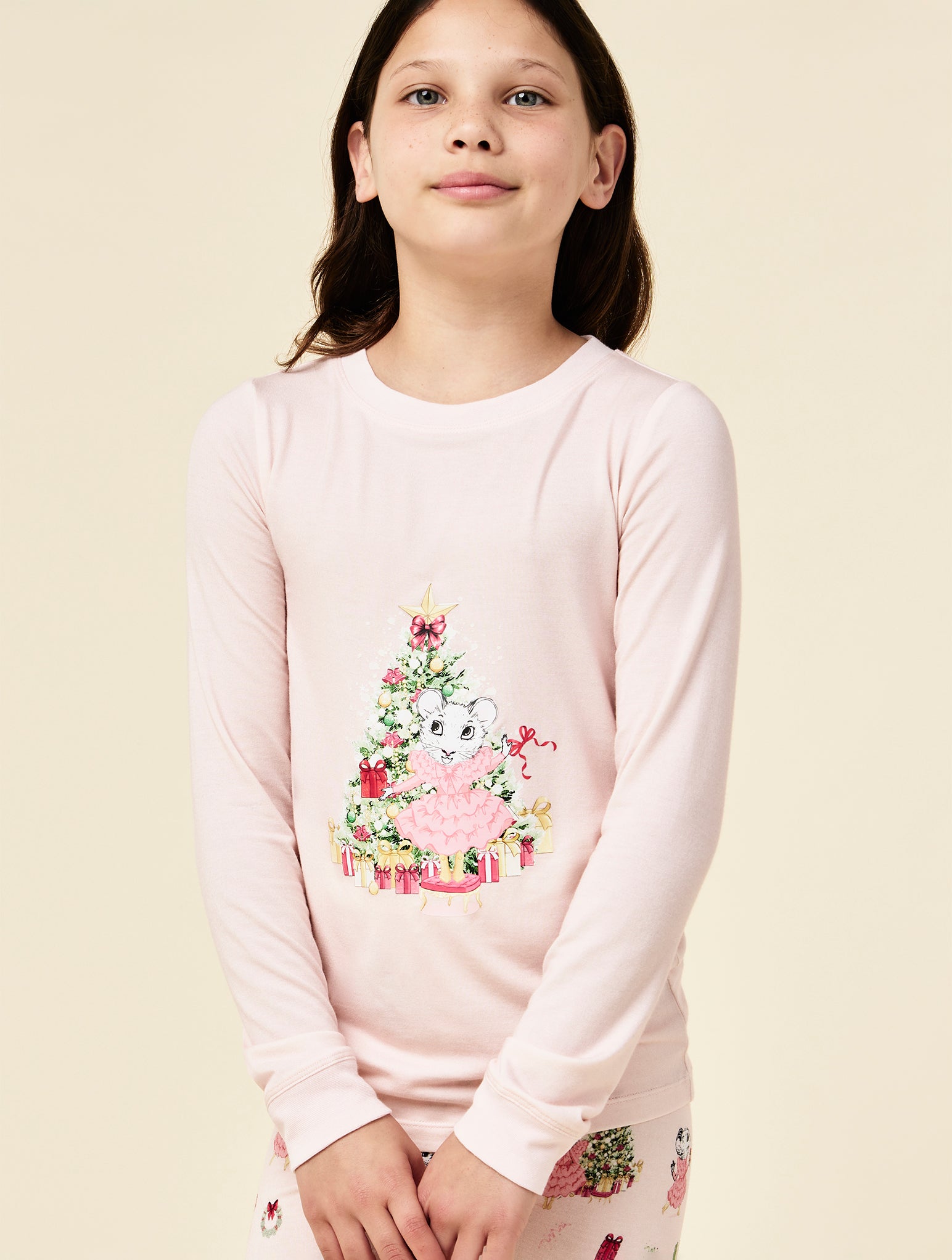 Claris The Mouse Kids Knit Full Length Placement PJ Set