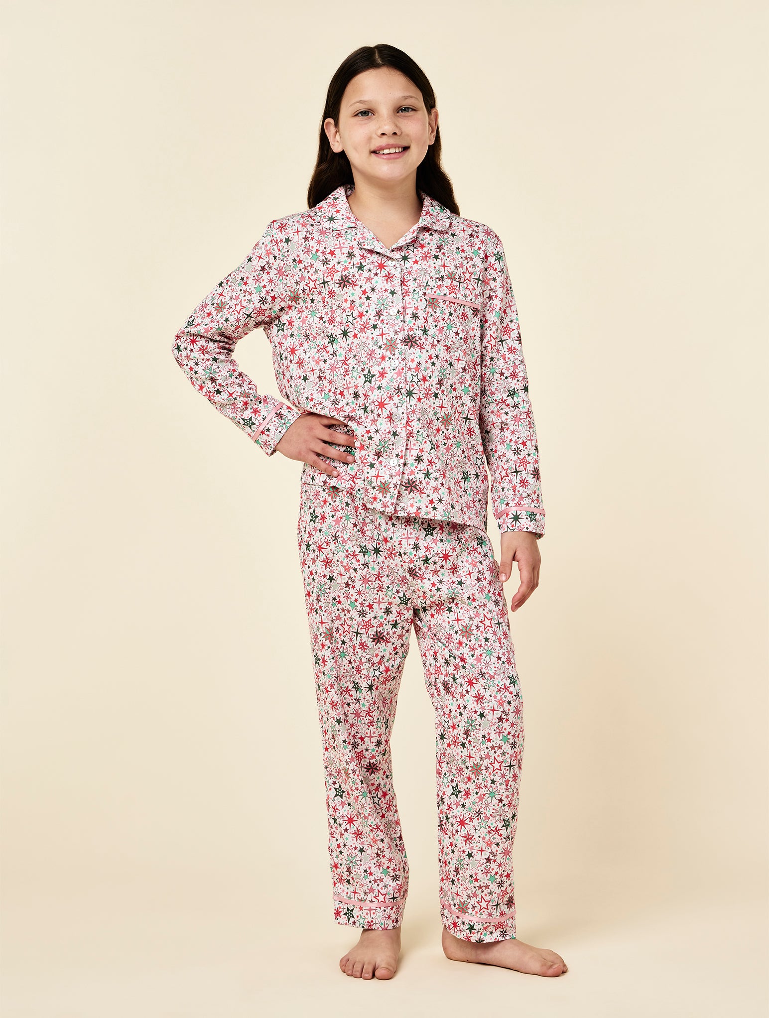 Christmas Stars Kids Full Length PJ Set