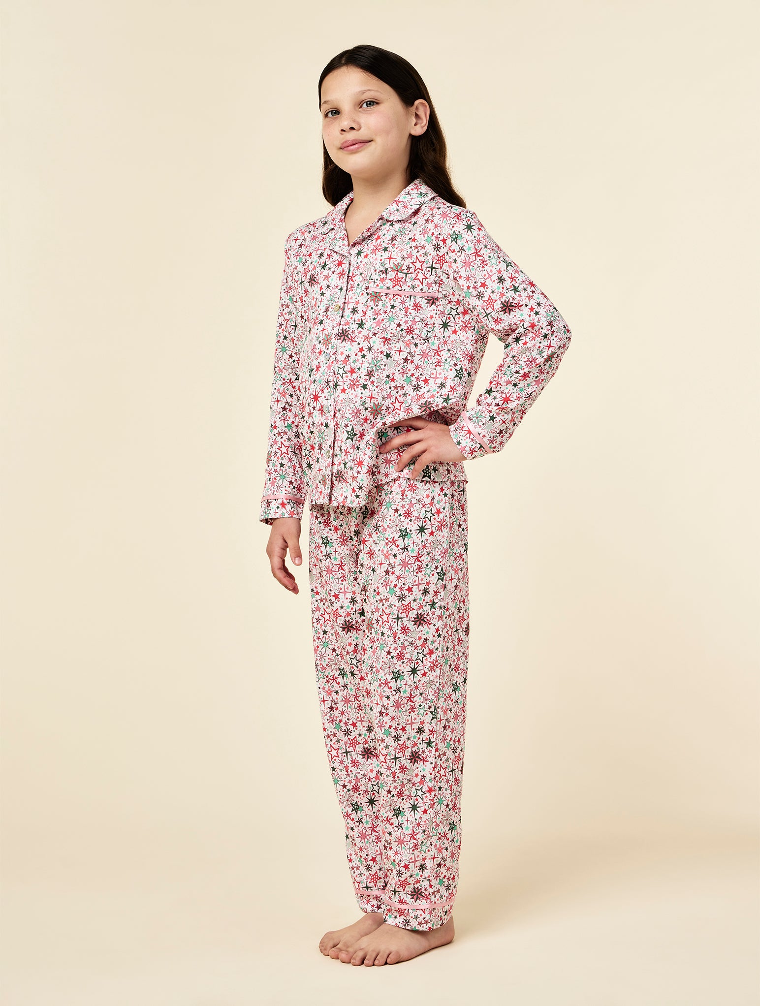 Christmas Stars Kids Full Length PJ Set