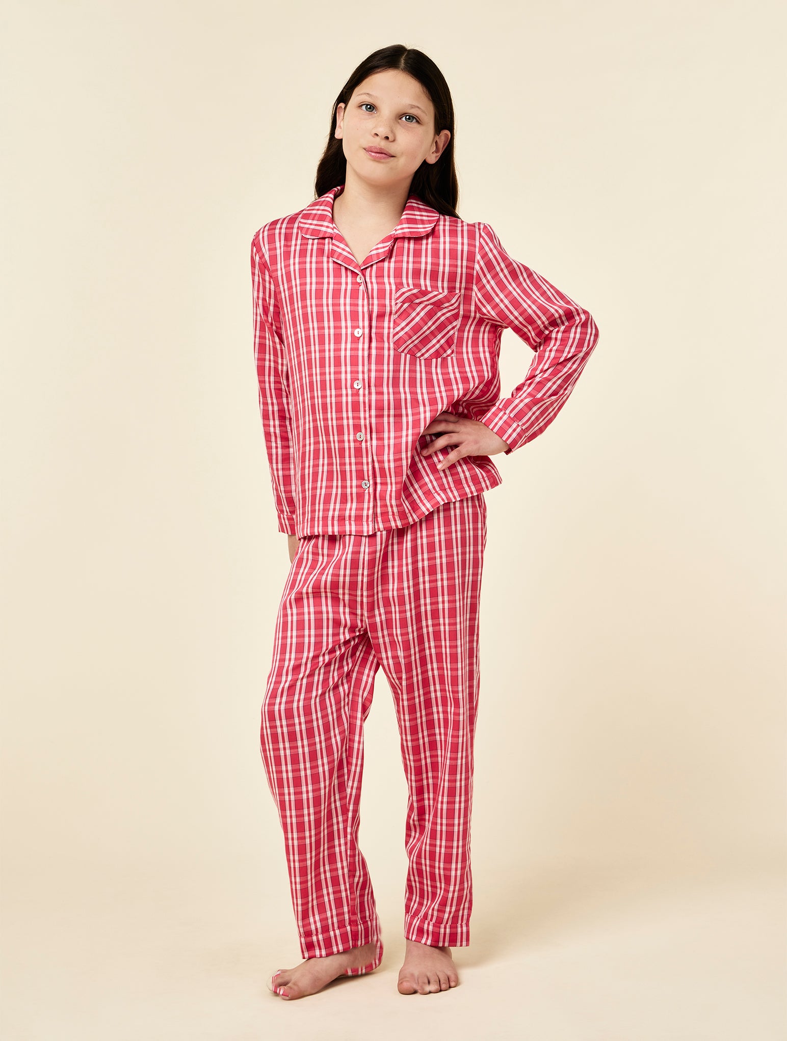 Kids Holiday Plaid Full Length PJ Set