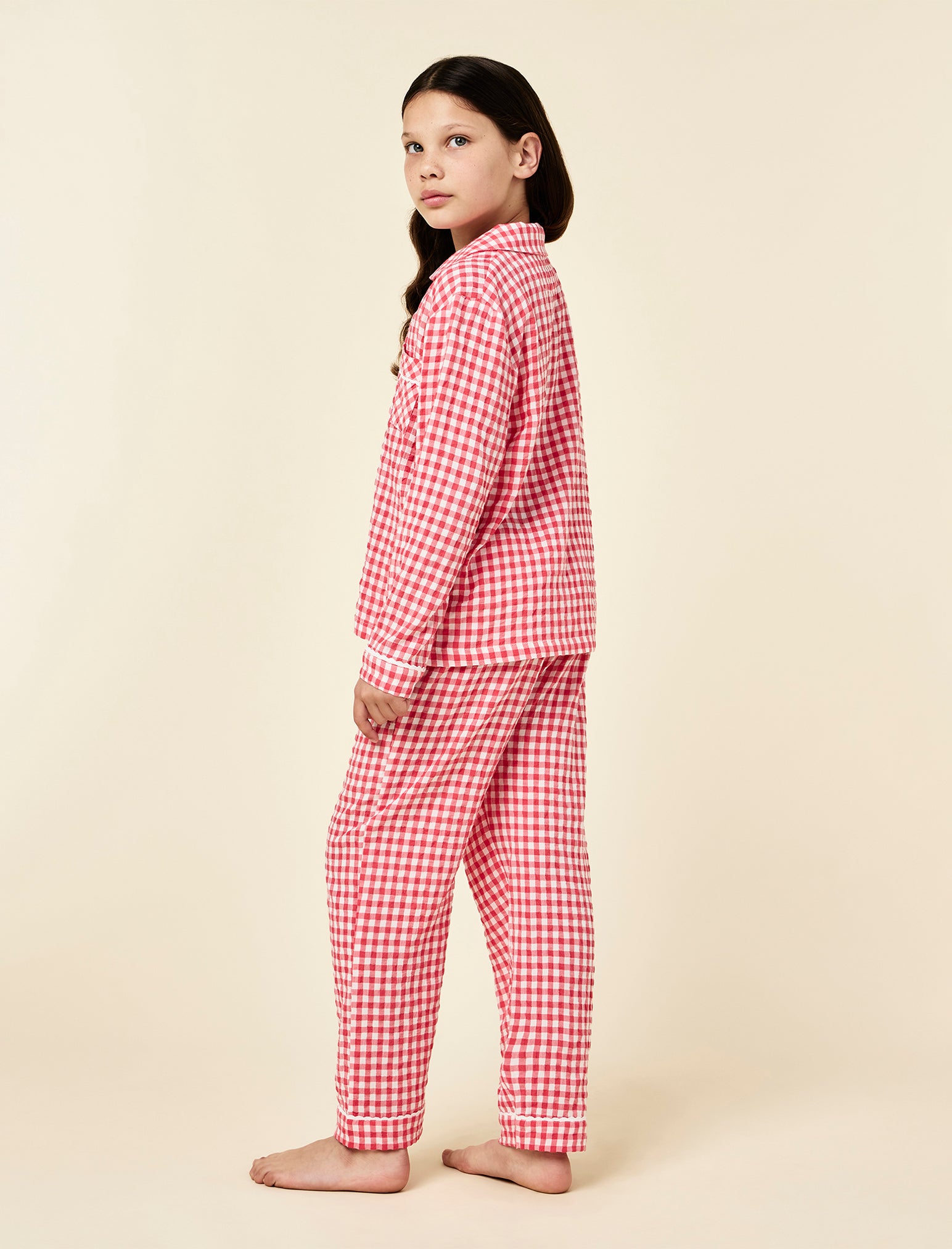 Kids Seersucker Full Length PJ Set