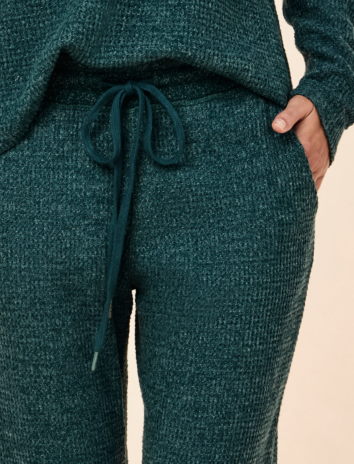 Super Soft Waffle V-Neck Long Sleeve Top & Jogger Set