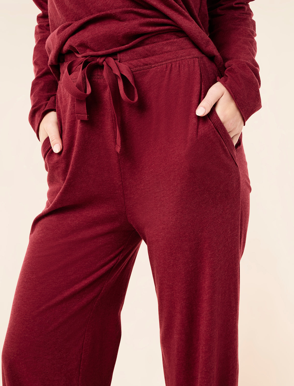 Jada Organic Cotton Knit Boxy Long Sleeve Tee & Wide Leg Pant Set