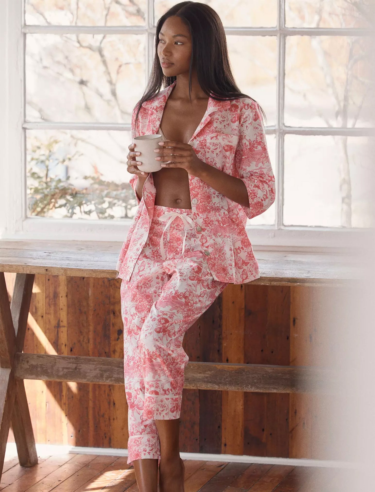 Toile De Jouy Crop PJ Set