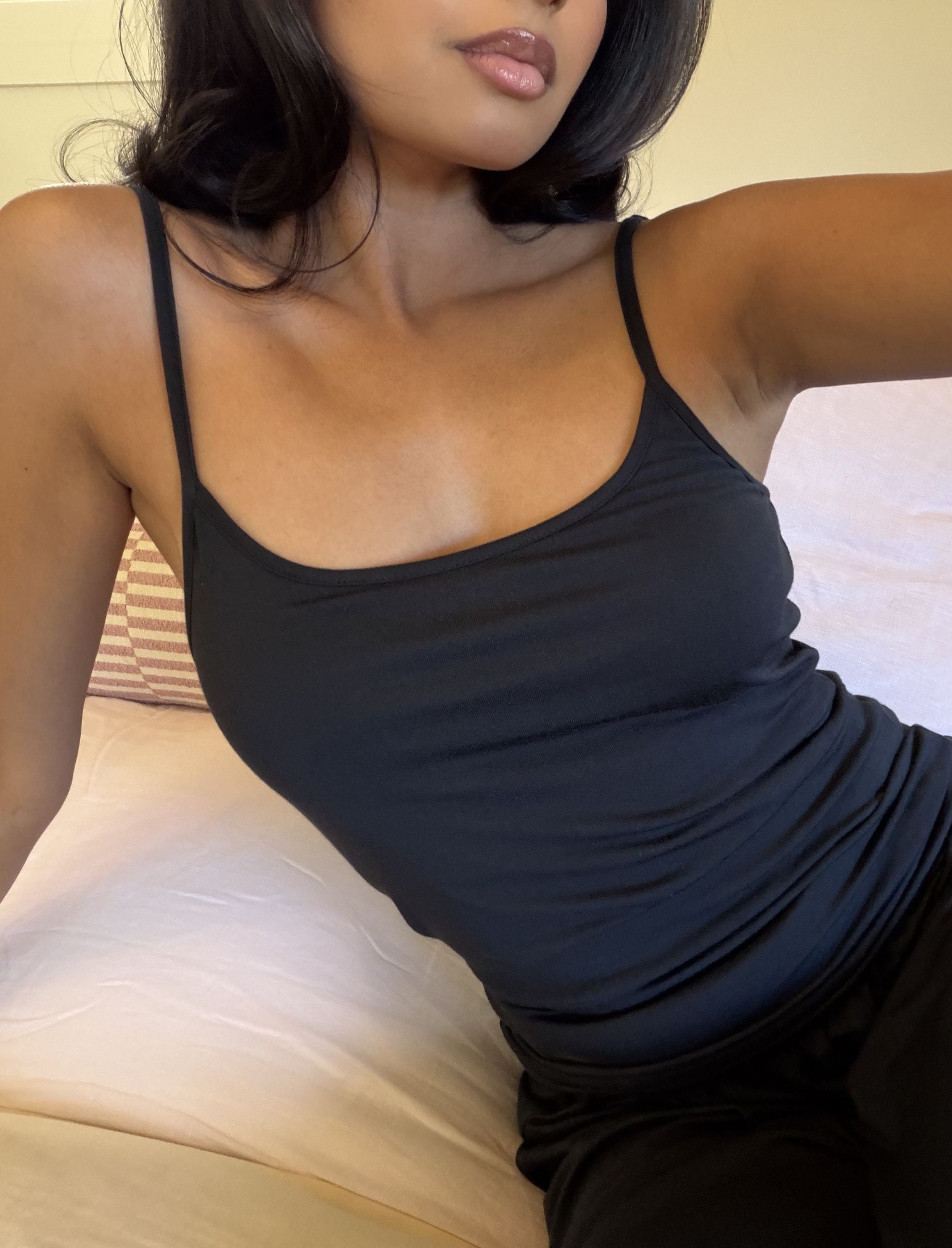 新品未使用☆Tuck Balloon Camisole ブラック Kate Modal Soft Shelf Bra Cami