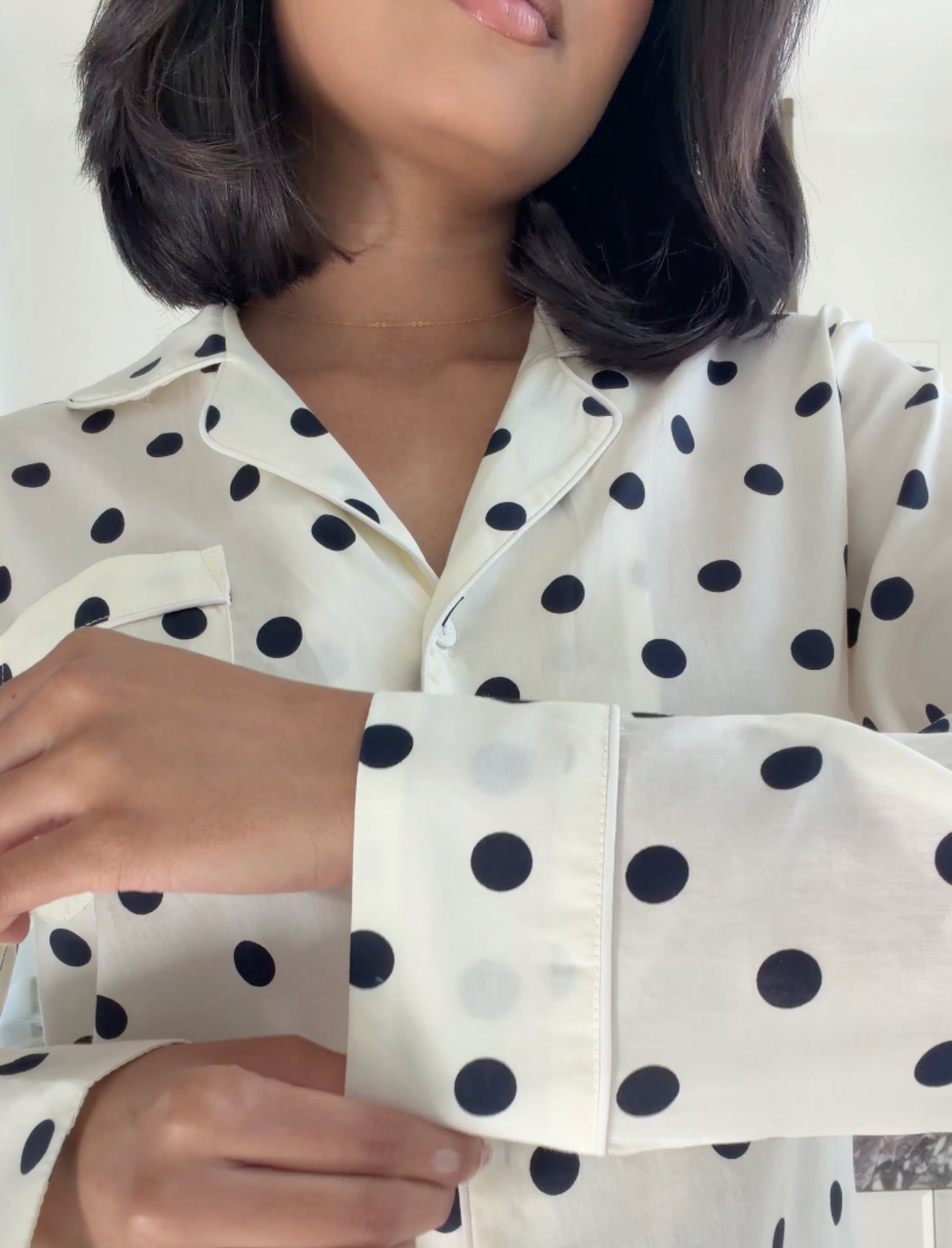 Soft Cotton Spot Full Length PJ Set