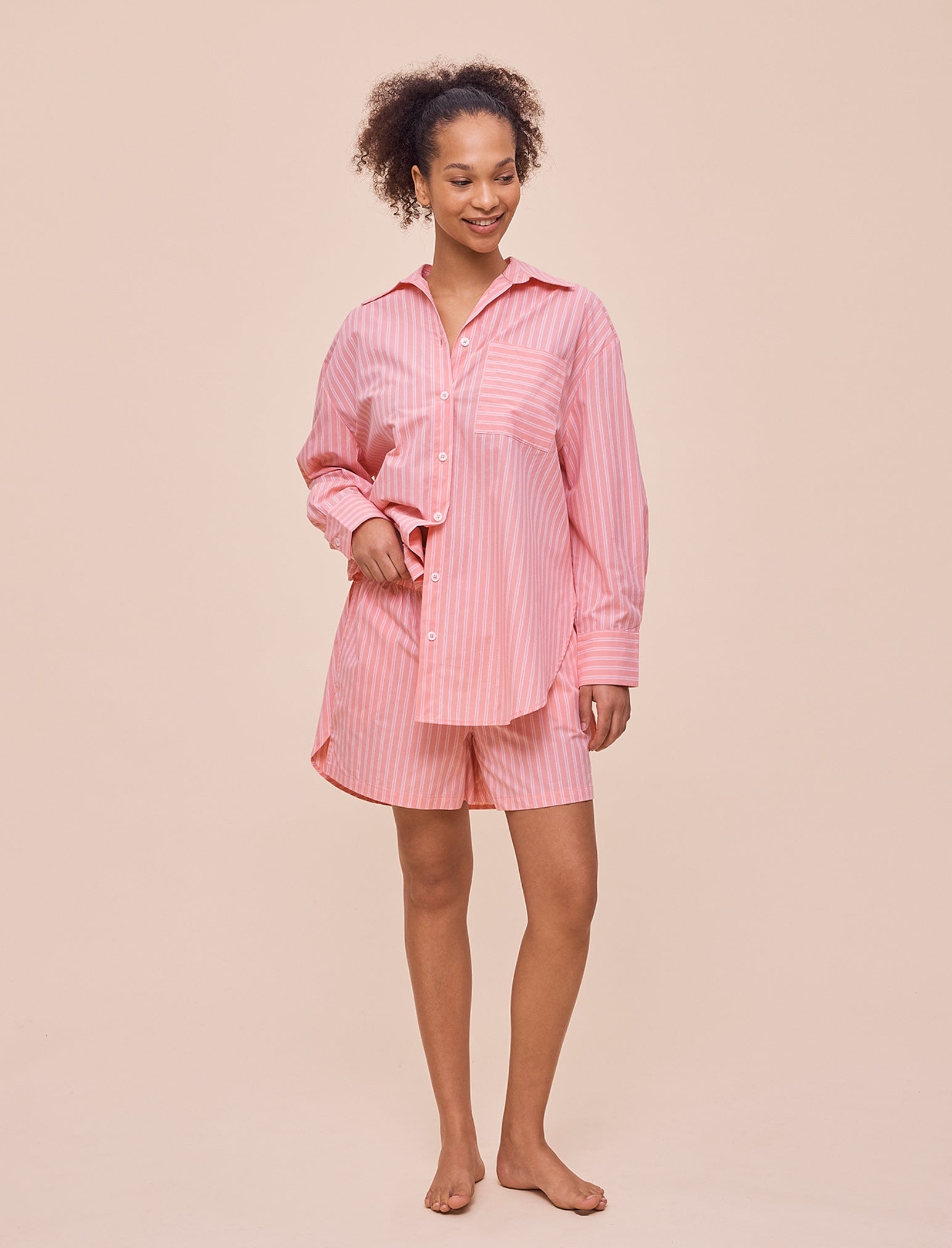 Double Stripe Shirting Boxer PJ Set
