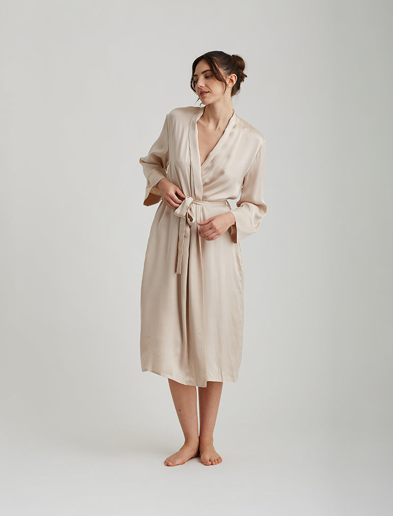 Papinelle  Pure Silk Long Robe, Romance – Papinelle Sleepwear US