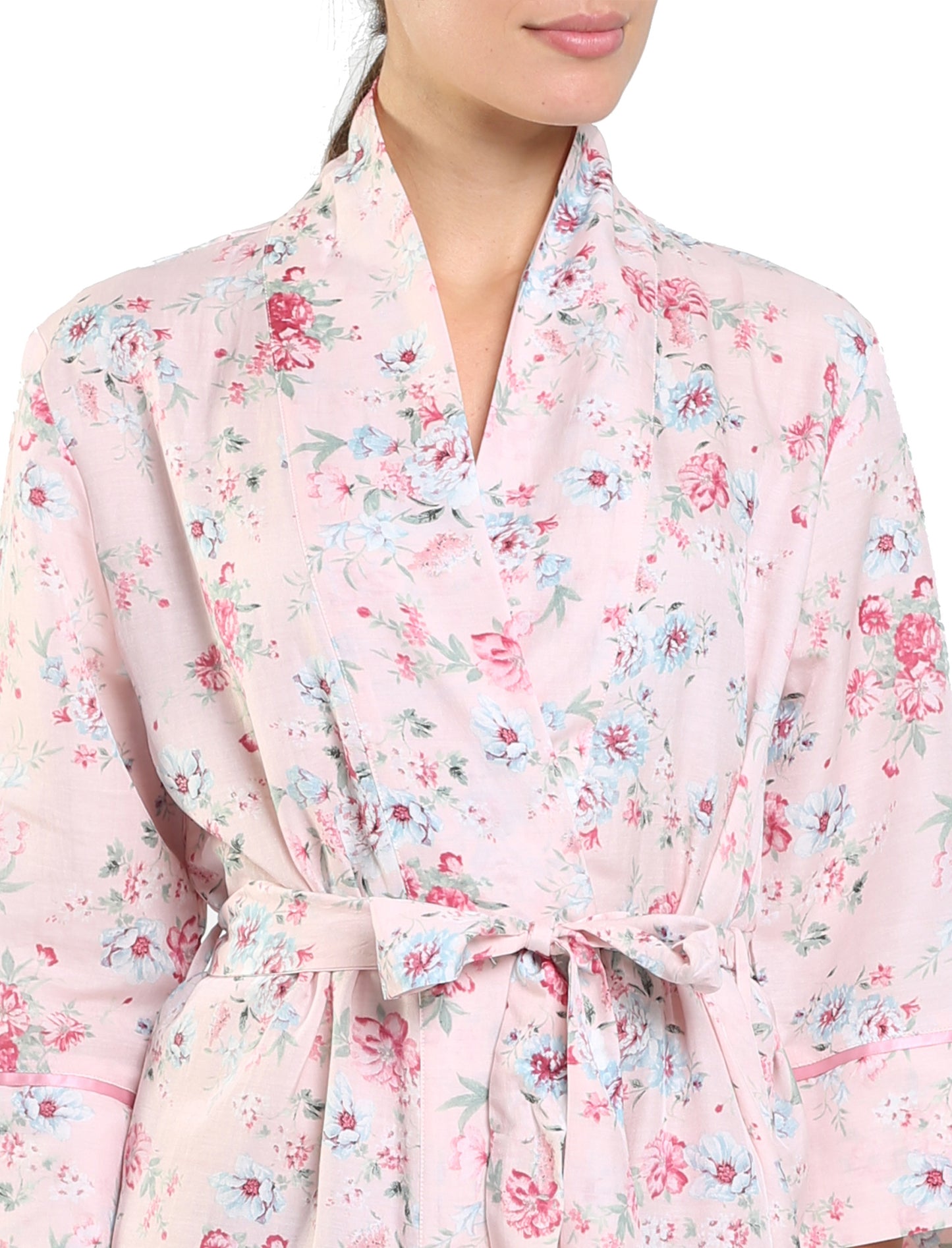 Celeste Cotton Silk Mid Length Robe