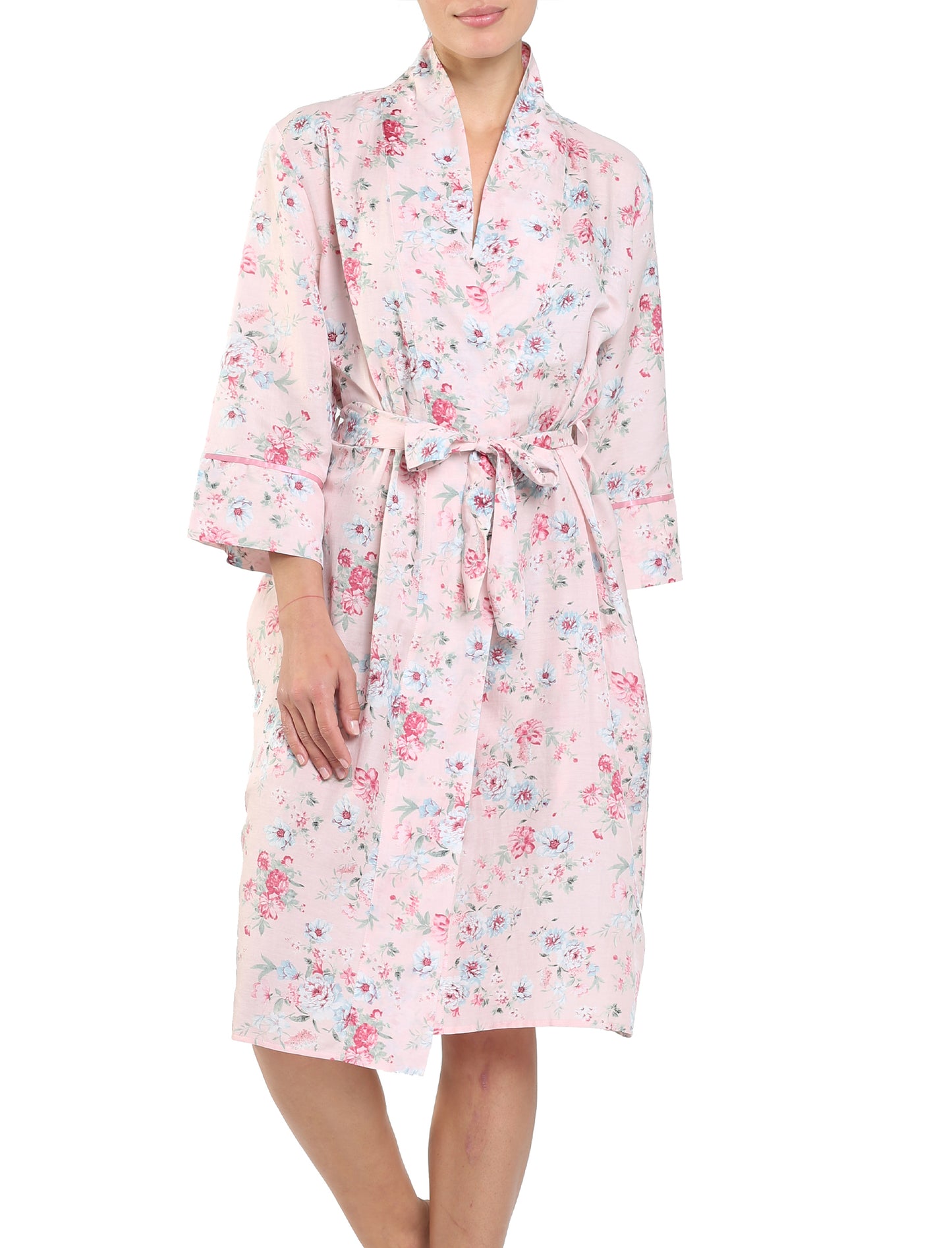 Celeste Cotton Silk Mid Length Robe