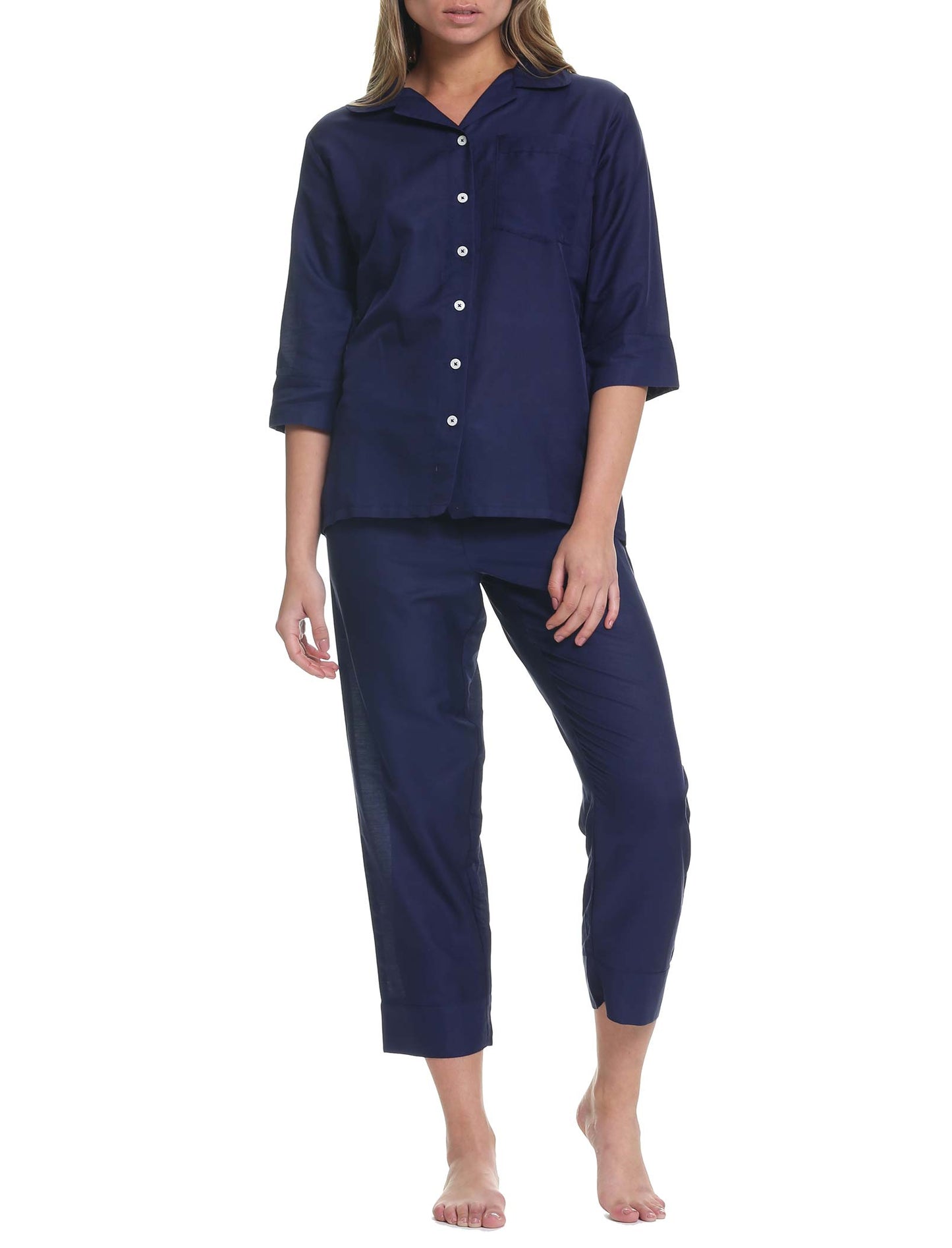 Classic Crop Pajama in Navy