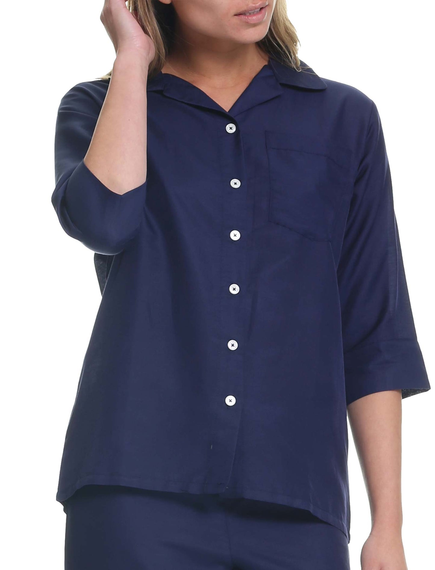 Classic Crop Pajama in Navy