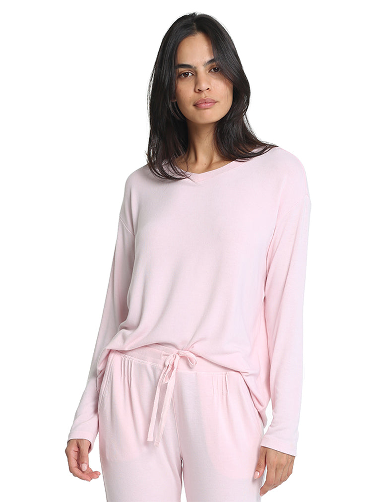 Feather Soft V-Neck Long Sleeve Top