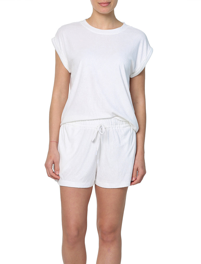 French Terry Boxer PJ in White