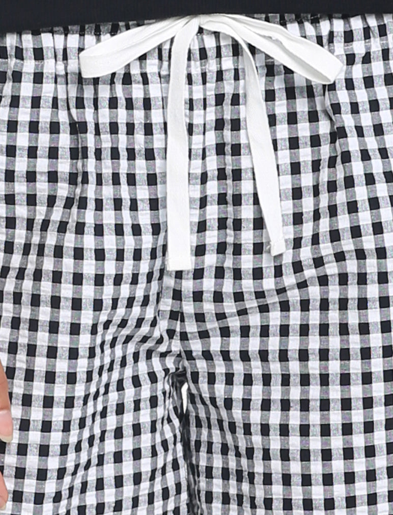 Seersucker Gingham Boxer in Black
