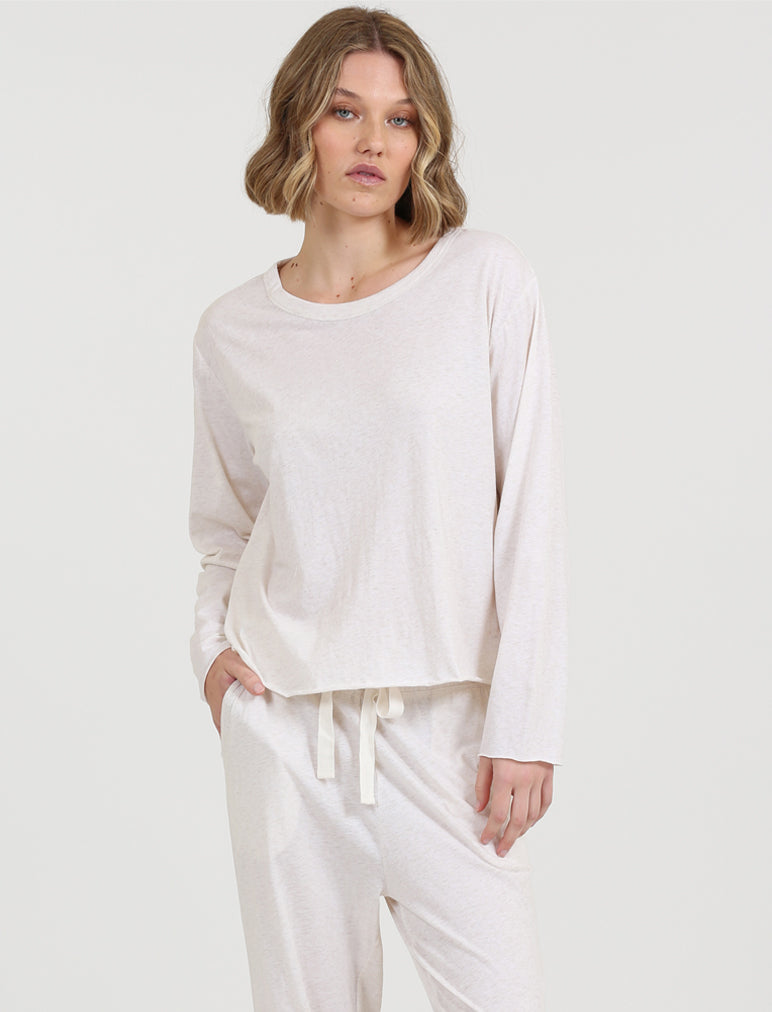 Jada Organic Cotton Boxy Long Sleeve Tee – Papinelle Sleepwear US