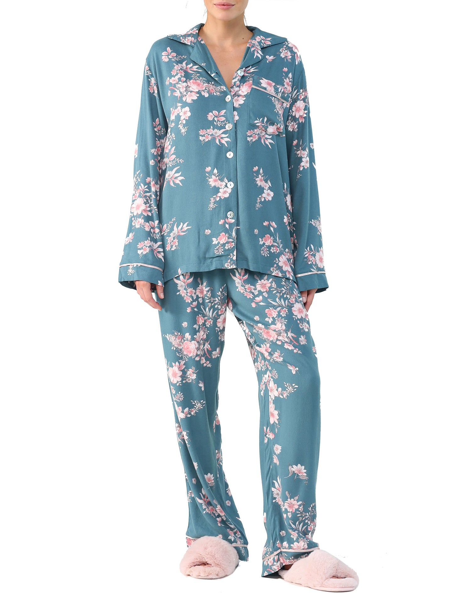 Jardin Cozy PJ in Deep Teal