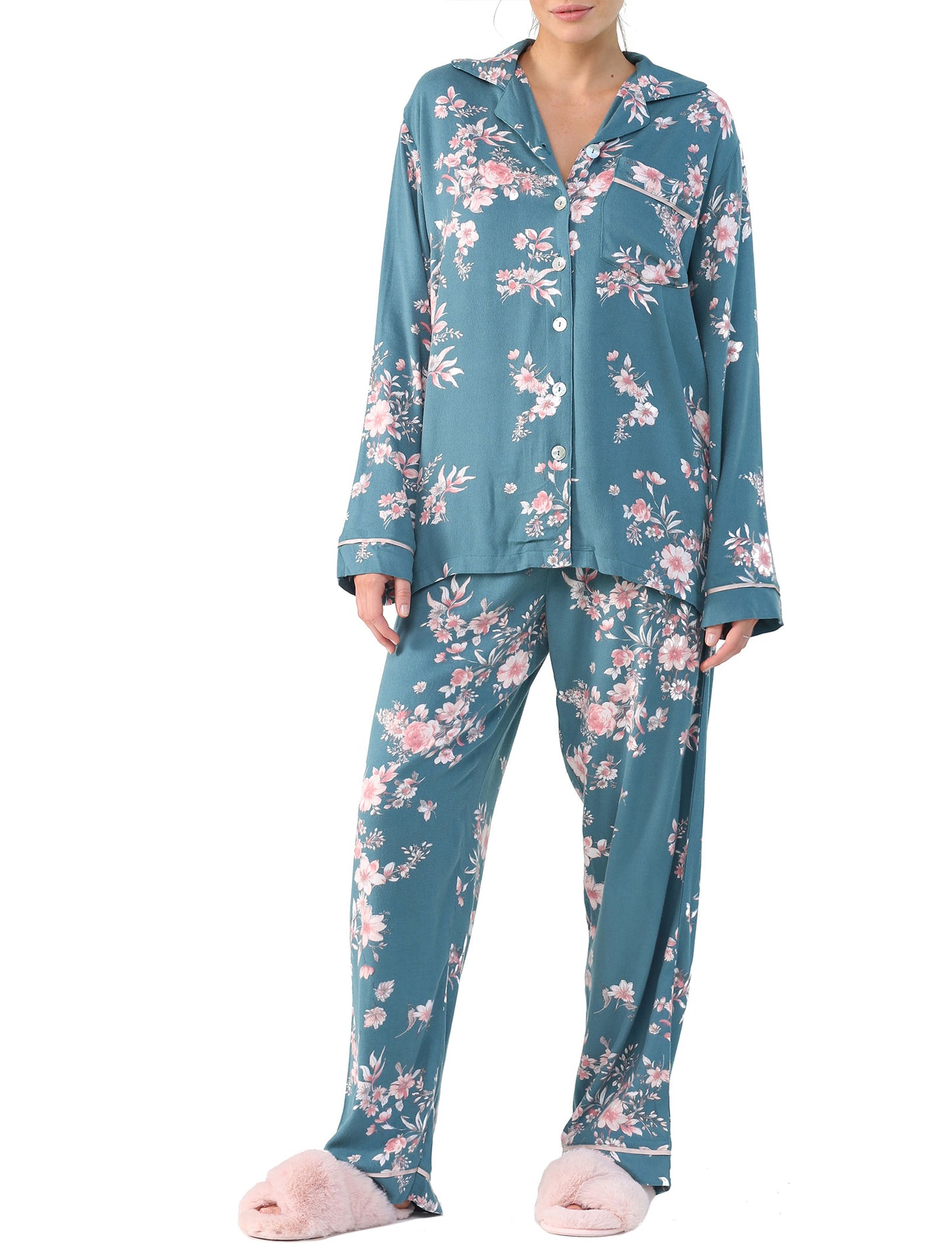 Jardin Cozy PJ in Deep Teal