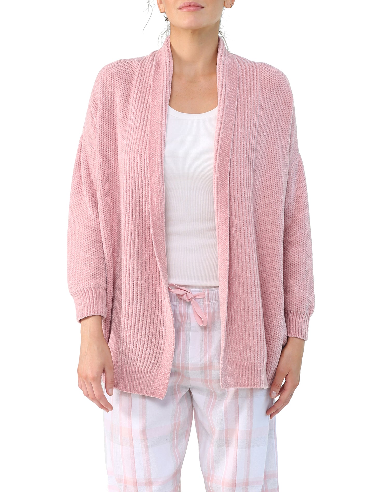 Chenille Cardi in Dusty Pink