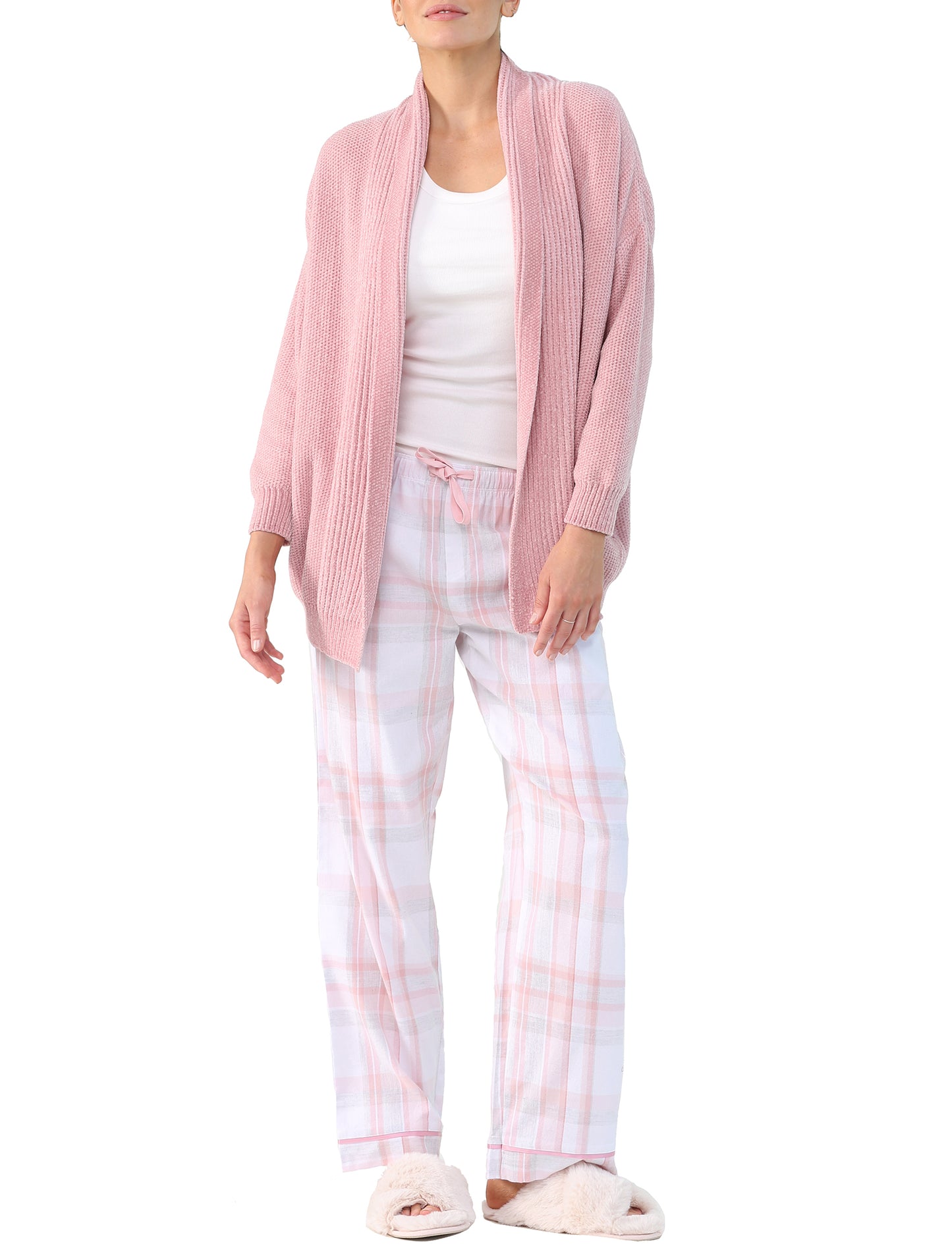 Chenille Cardi in Dusty Pink