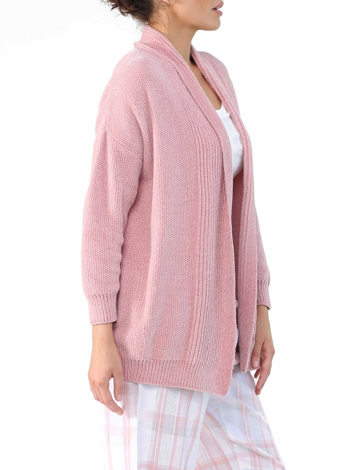 Chenille Cardi in Dusty Pink