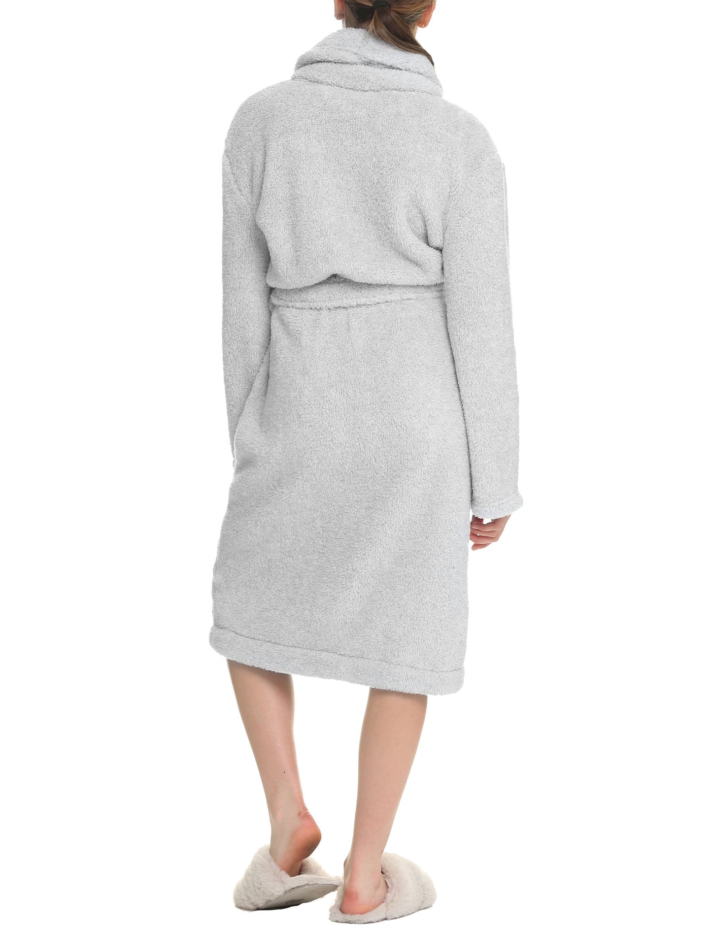 Midi Cozy Plush Robe in Grey