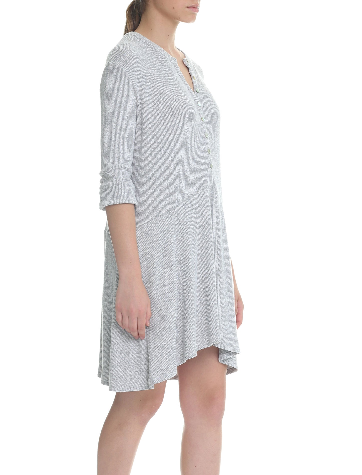 Soft Touch Rib Nightie in Grey Marl