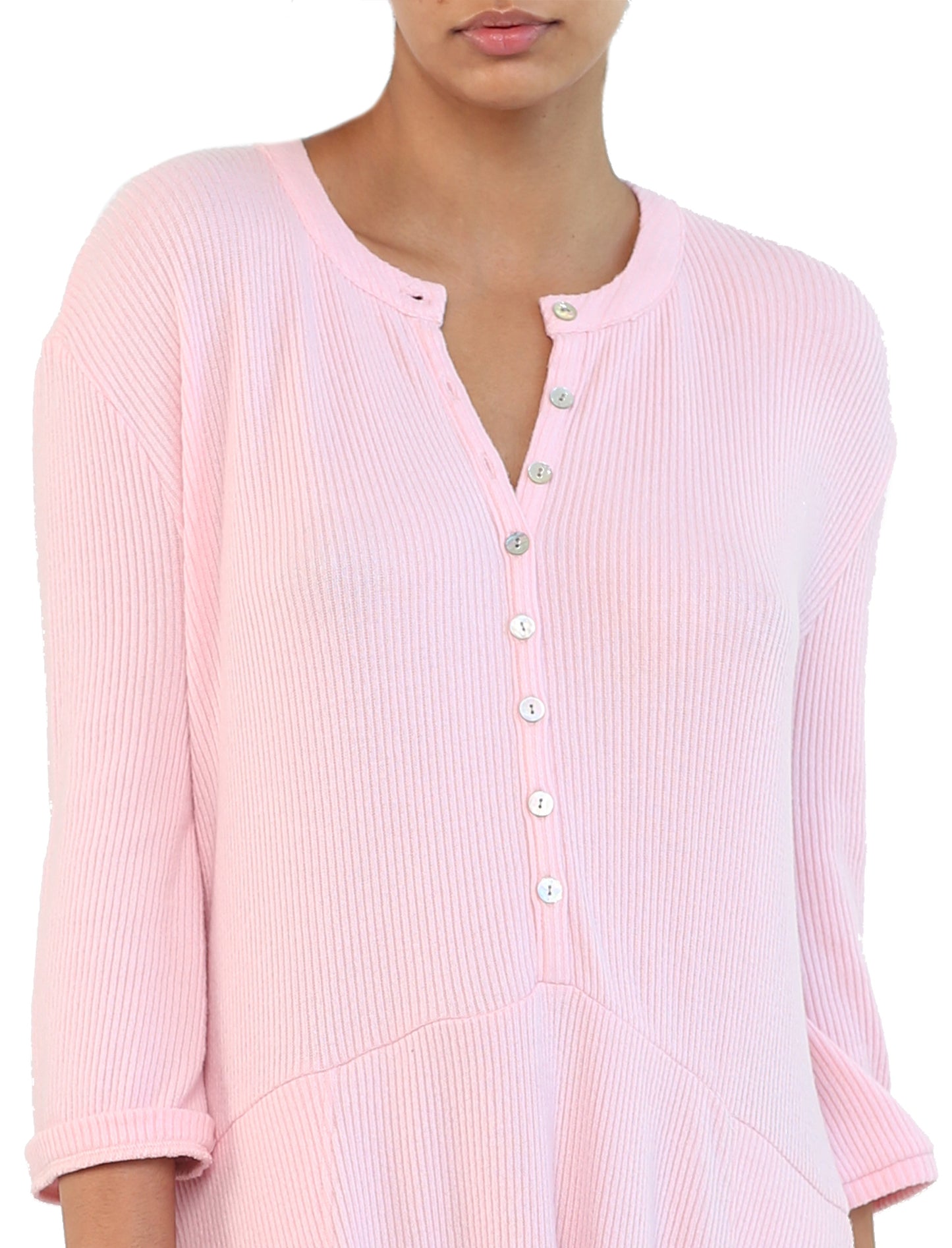 Soft Touch Rib Nightie in Misty Pink