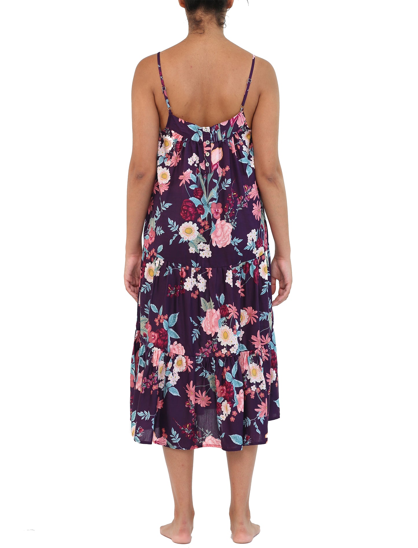 Violaine Prune Tiered Nightgown