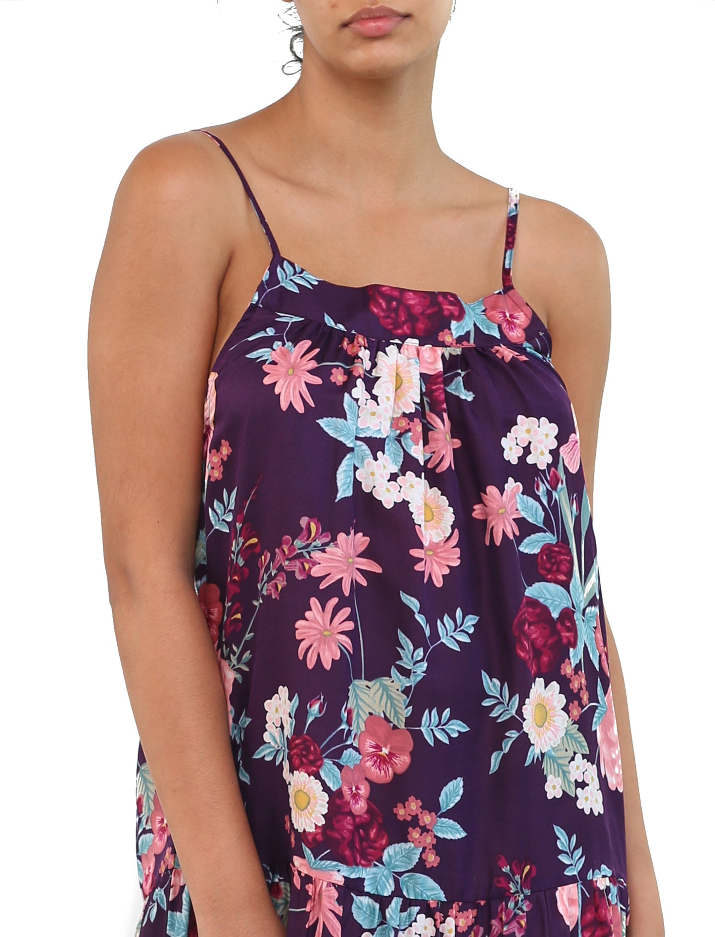 Violaine Prune Tiered Nightgown