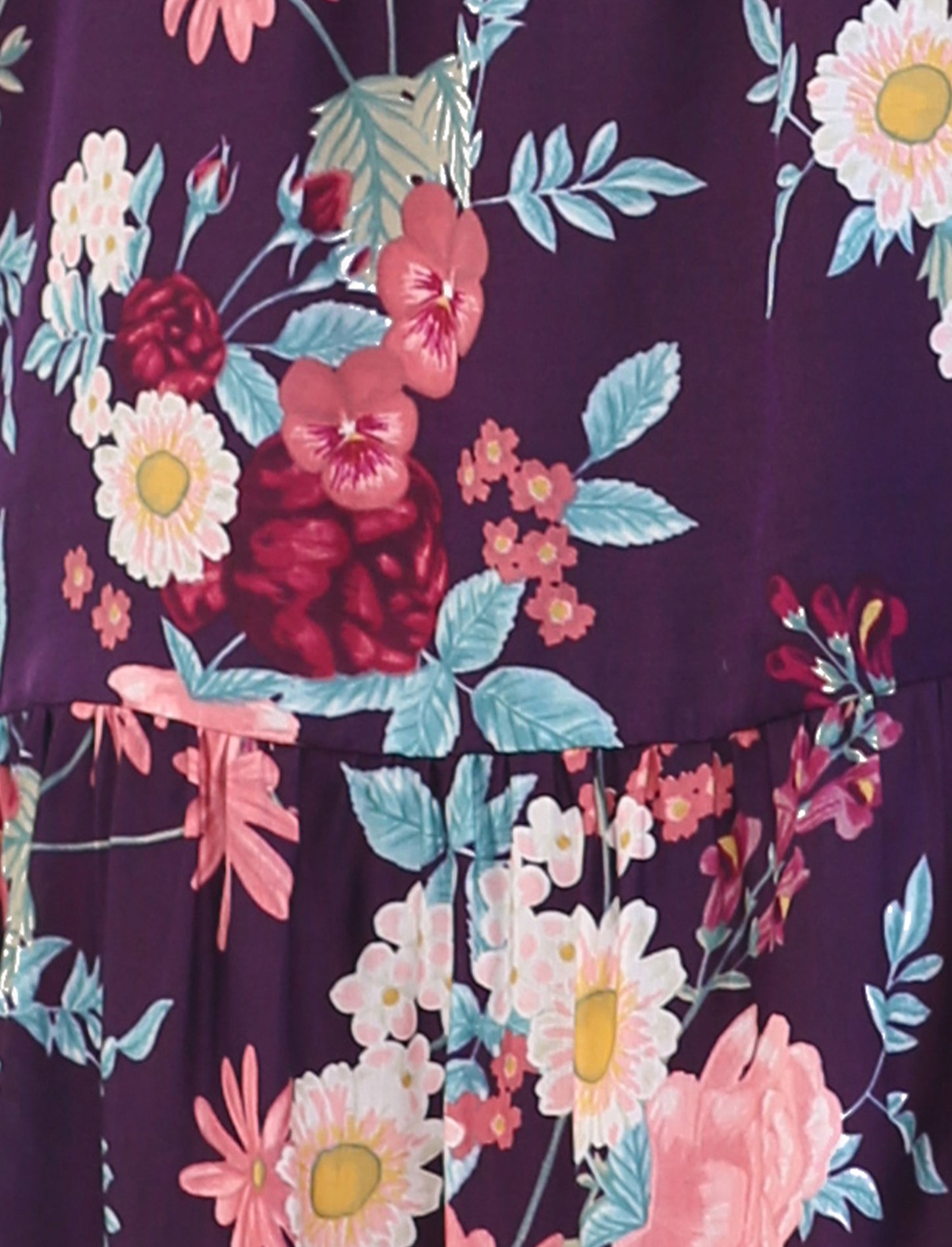 Violaine Prune Tiered Nightgown