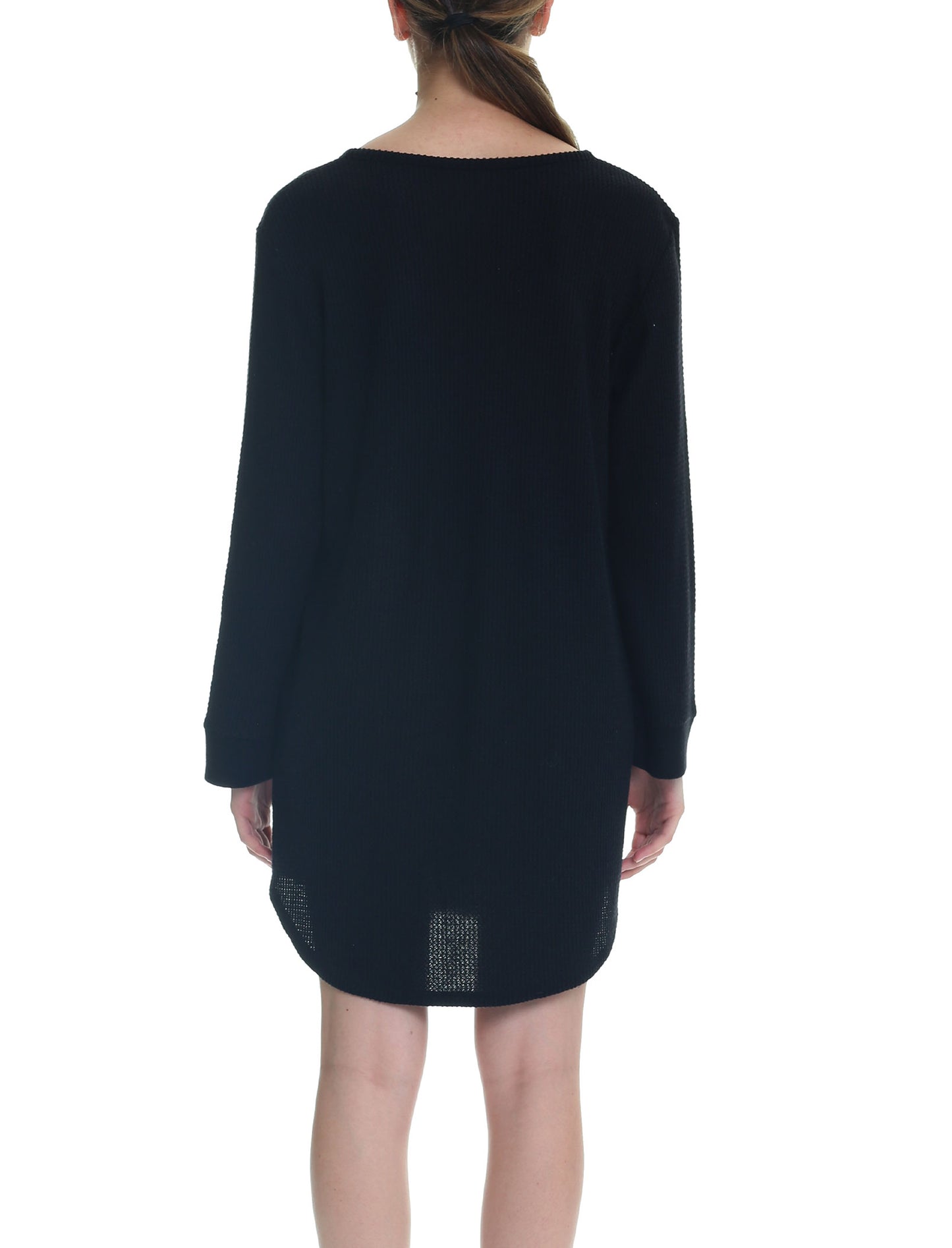 Super Soft Waffle Nightgown in Black