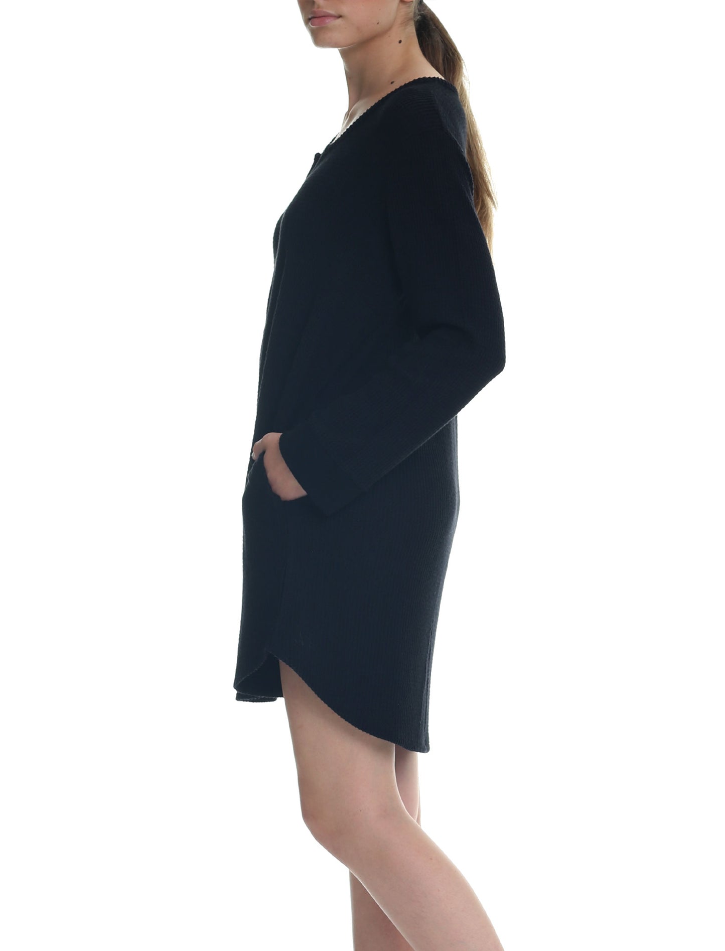 Super Soft Waffle Nightgown in Black