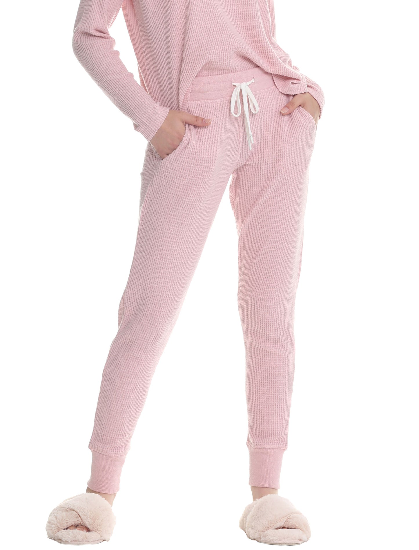 Super Soft Waffle Jogger in Pink
